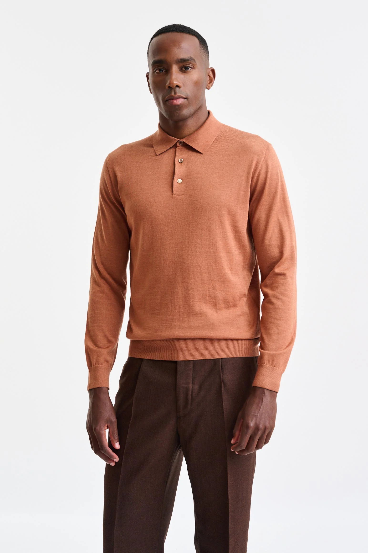 Cinnamon Cashmere & Silk Harwich Polo Knitwear