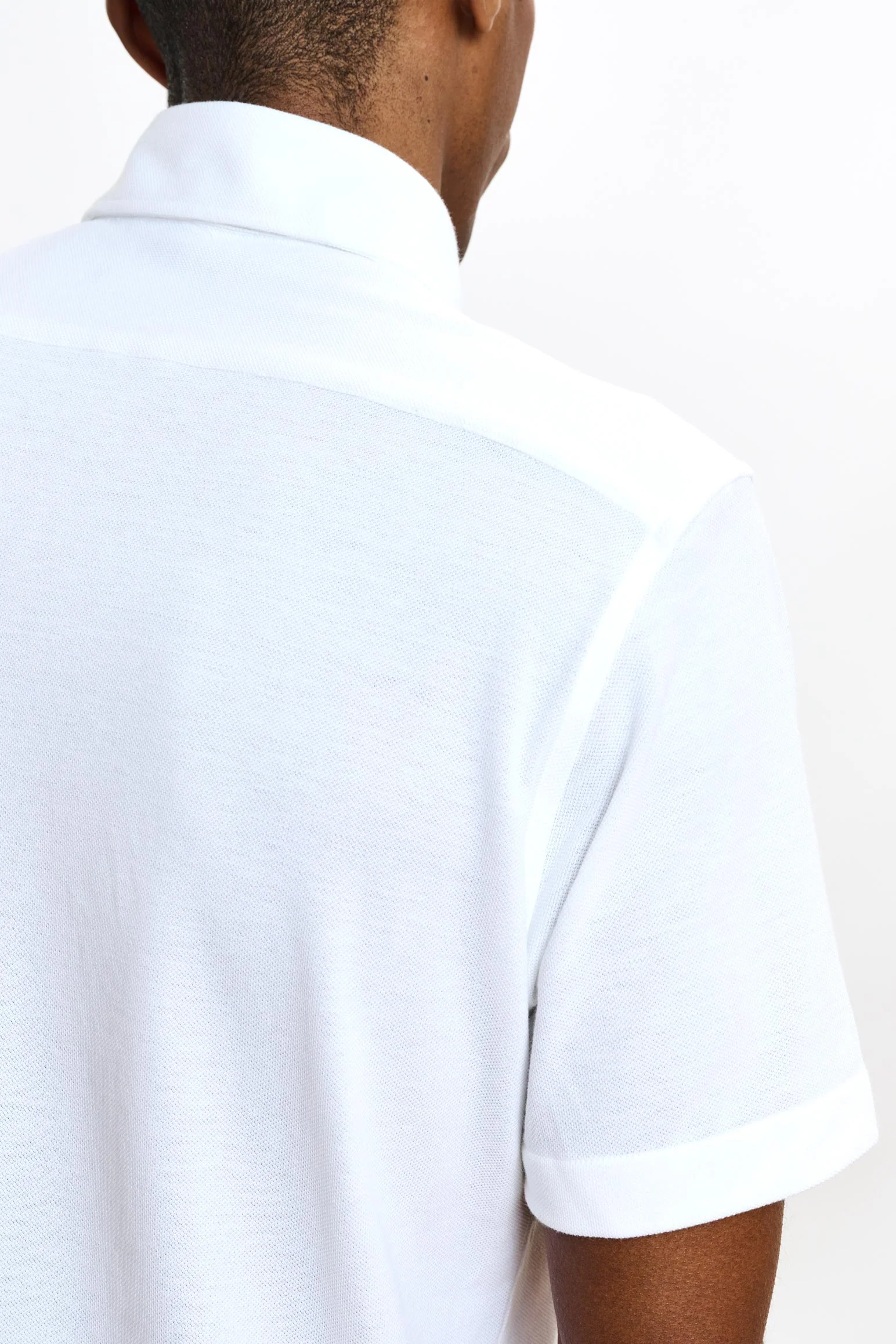 White Cotton Piquet Polo Shirt - Image 4