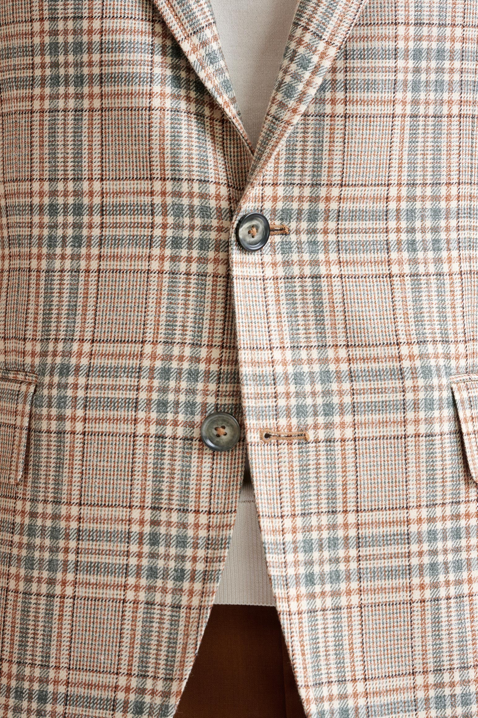 Cream Check Cotton & Silk Kensington Jacket Amalfi Trend - Image 3