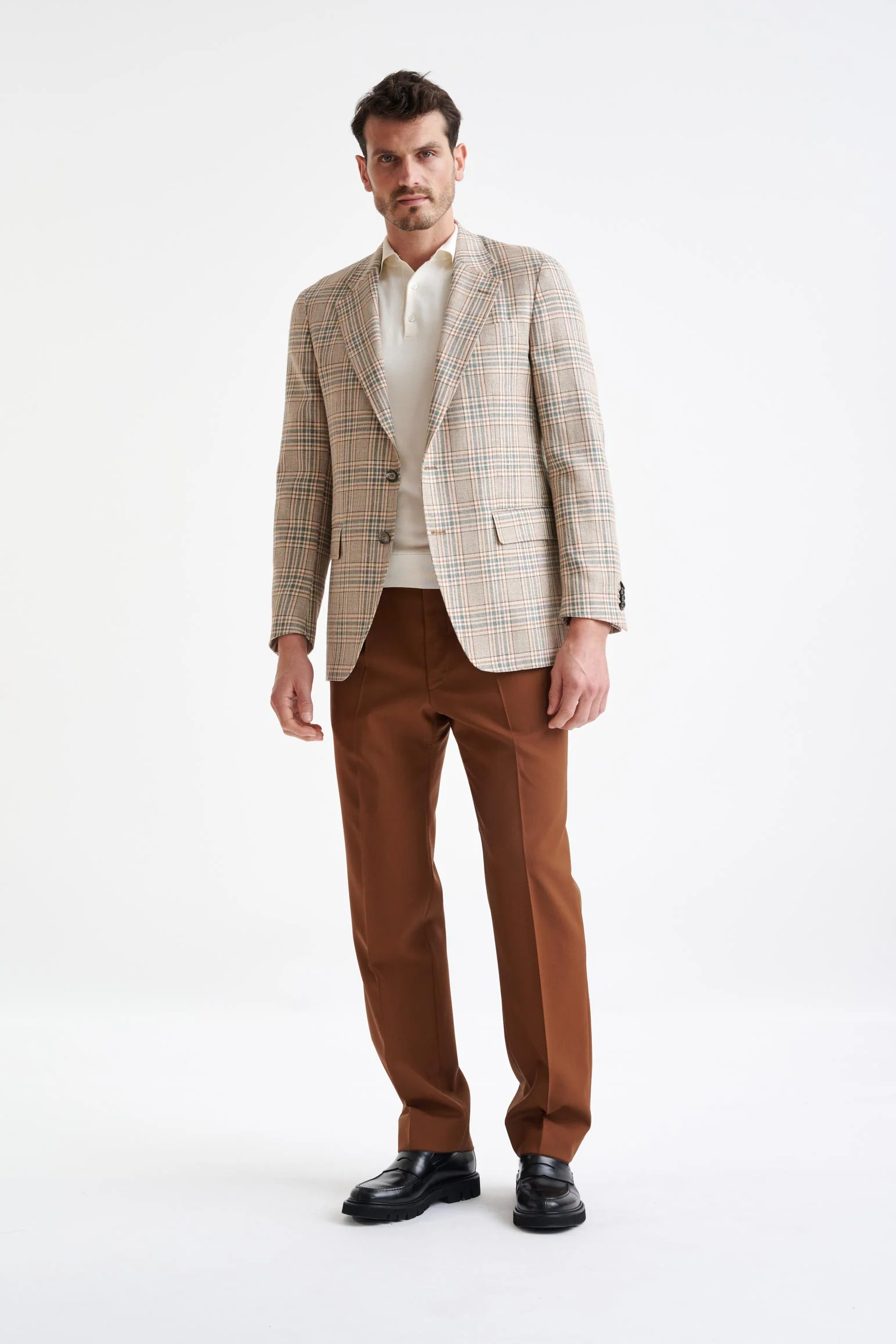 Cream Check Cotton & Silk Kensington Jacket Amalfi Trend - Image 6