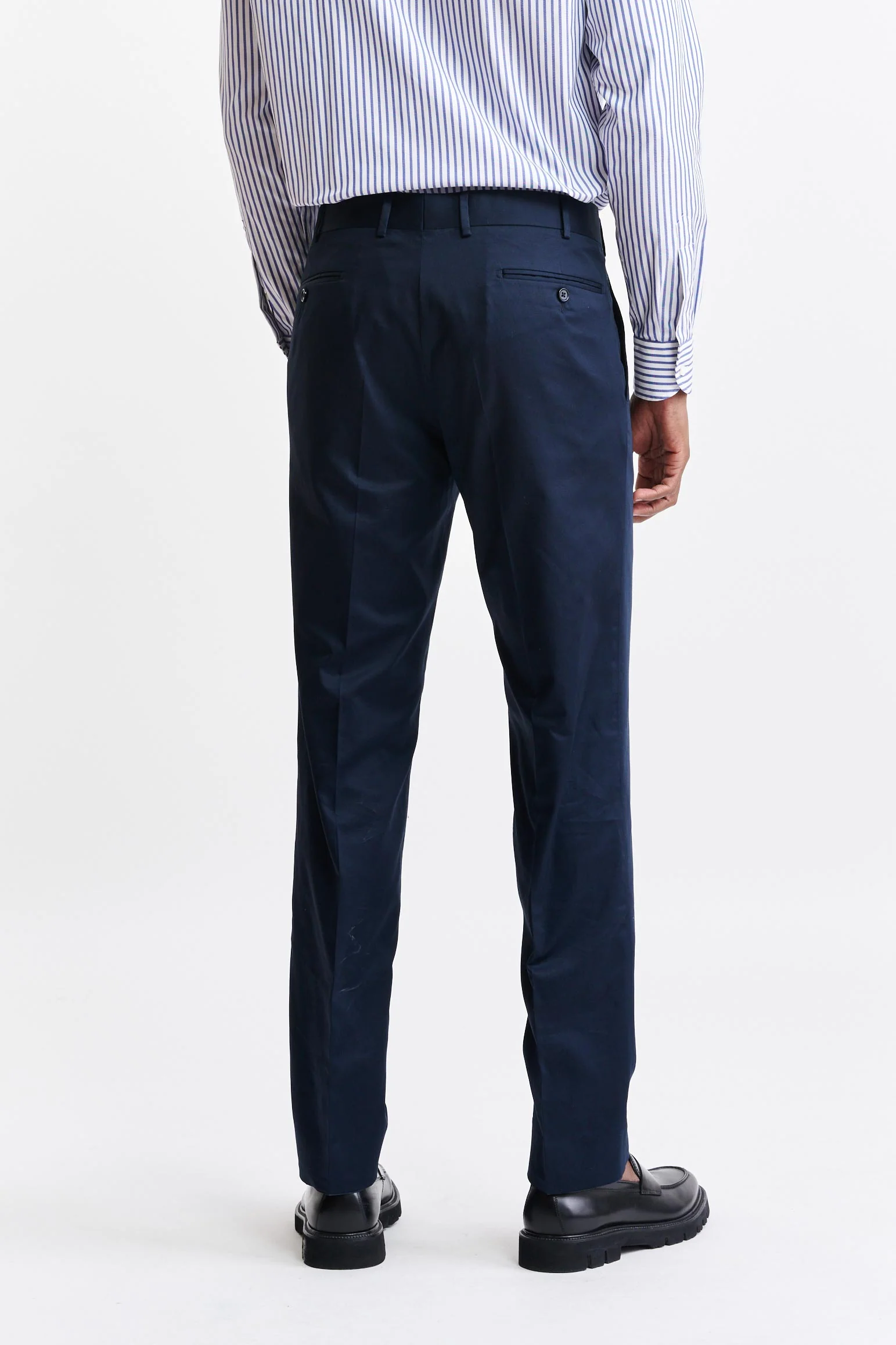 Dark Blue 100% Cotton Farley Trousers Cashmere Cotton - Image 6