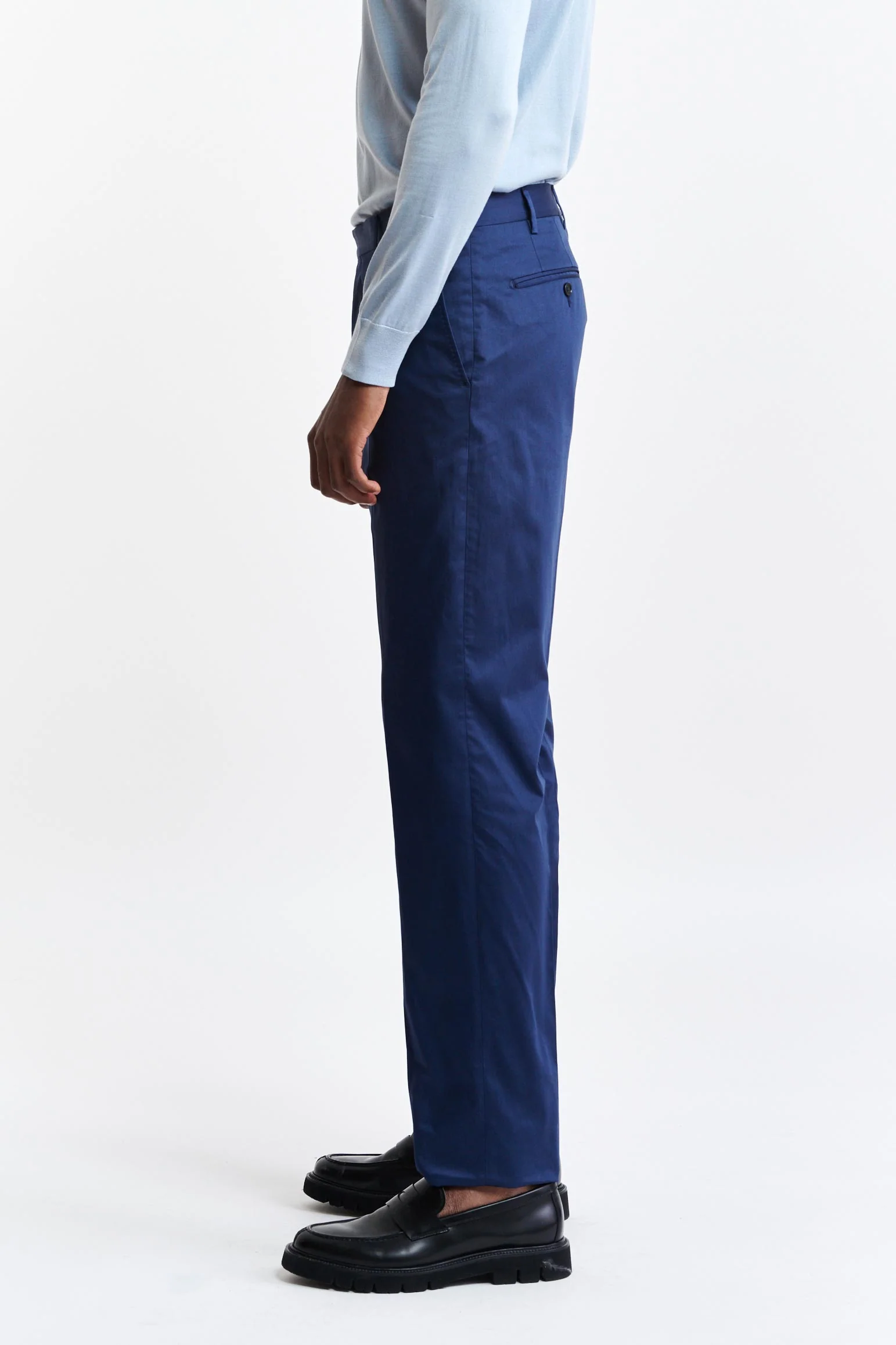 Dark Blue 100% Cotton Xander Trousers Cashmere Cotton - Image 3