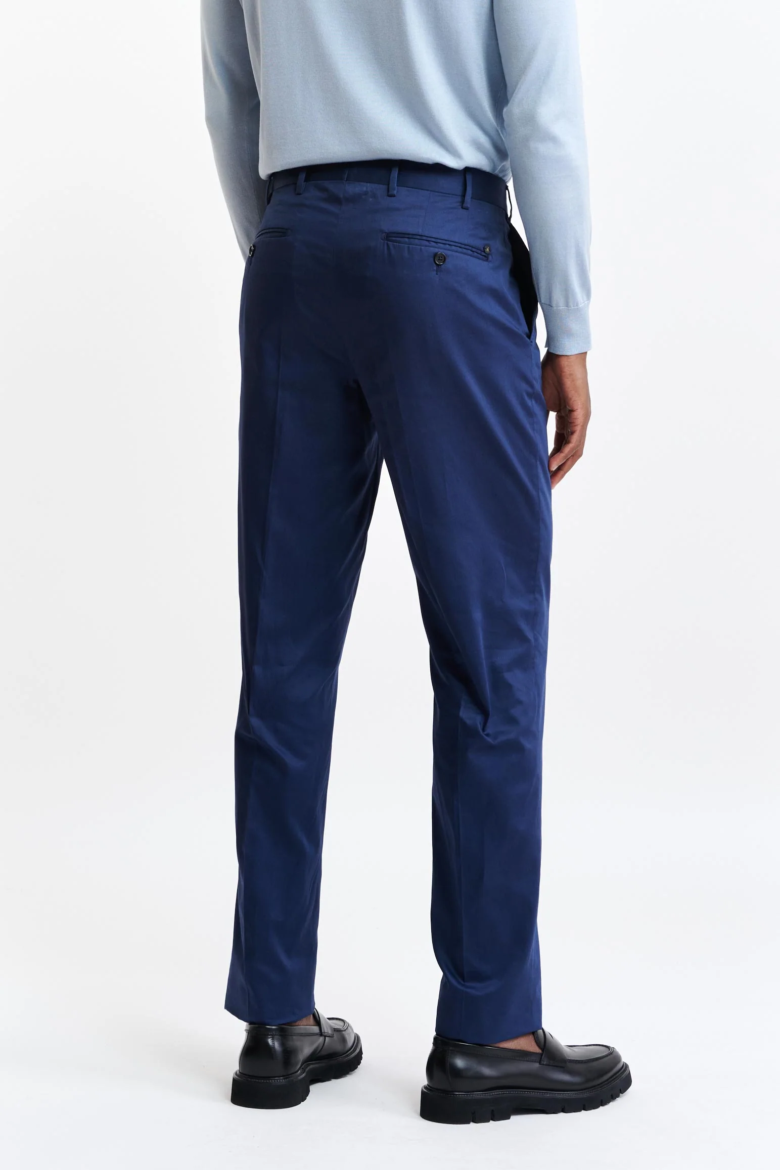 Dark Blue 100% Cotton Xander Trousers Cashmere Cotton - Image 6