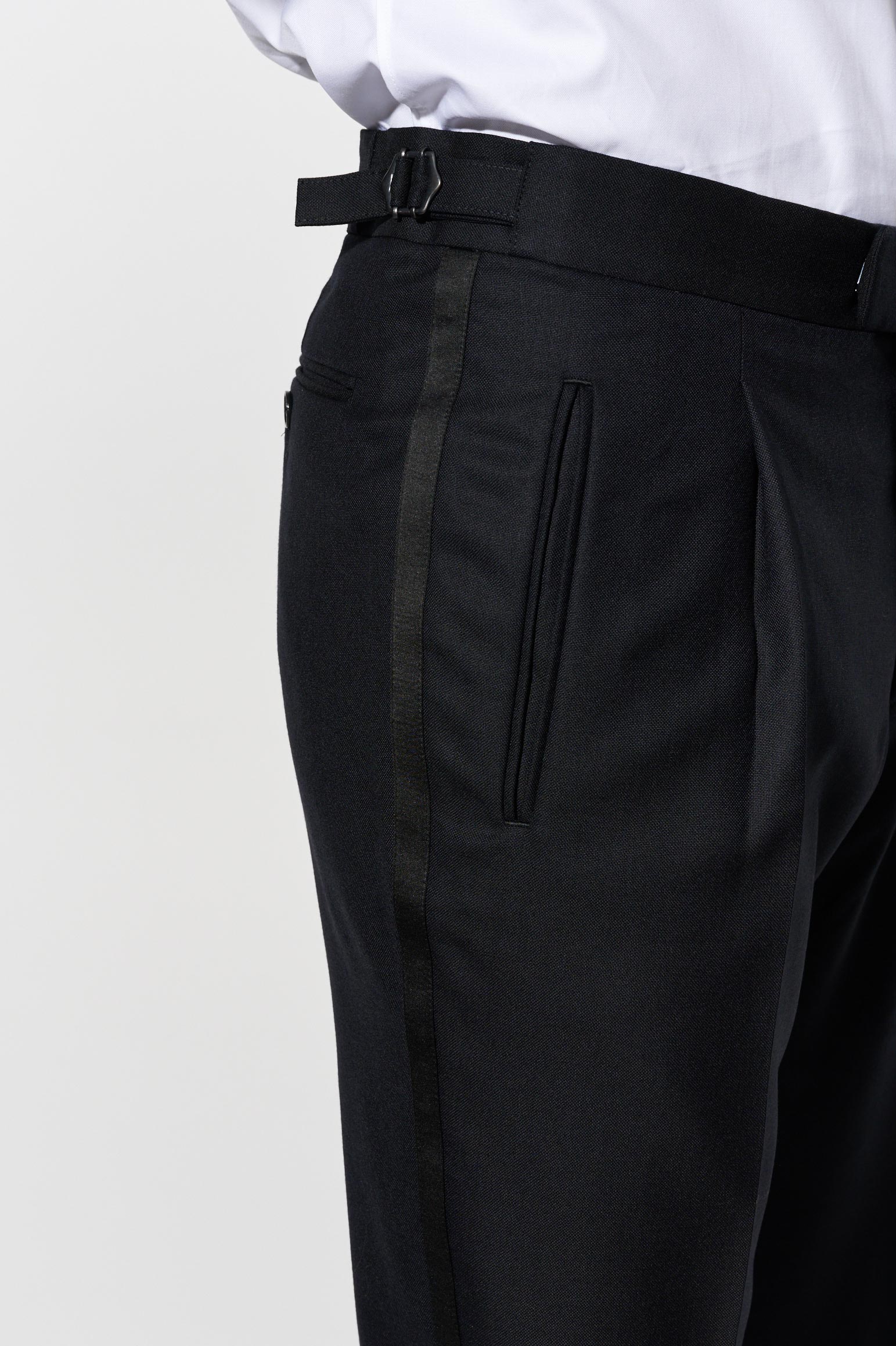 Dark Blue 100% Wool Signature Trousers Savile Row Classics - Image 4