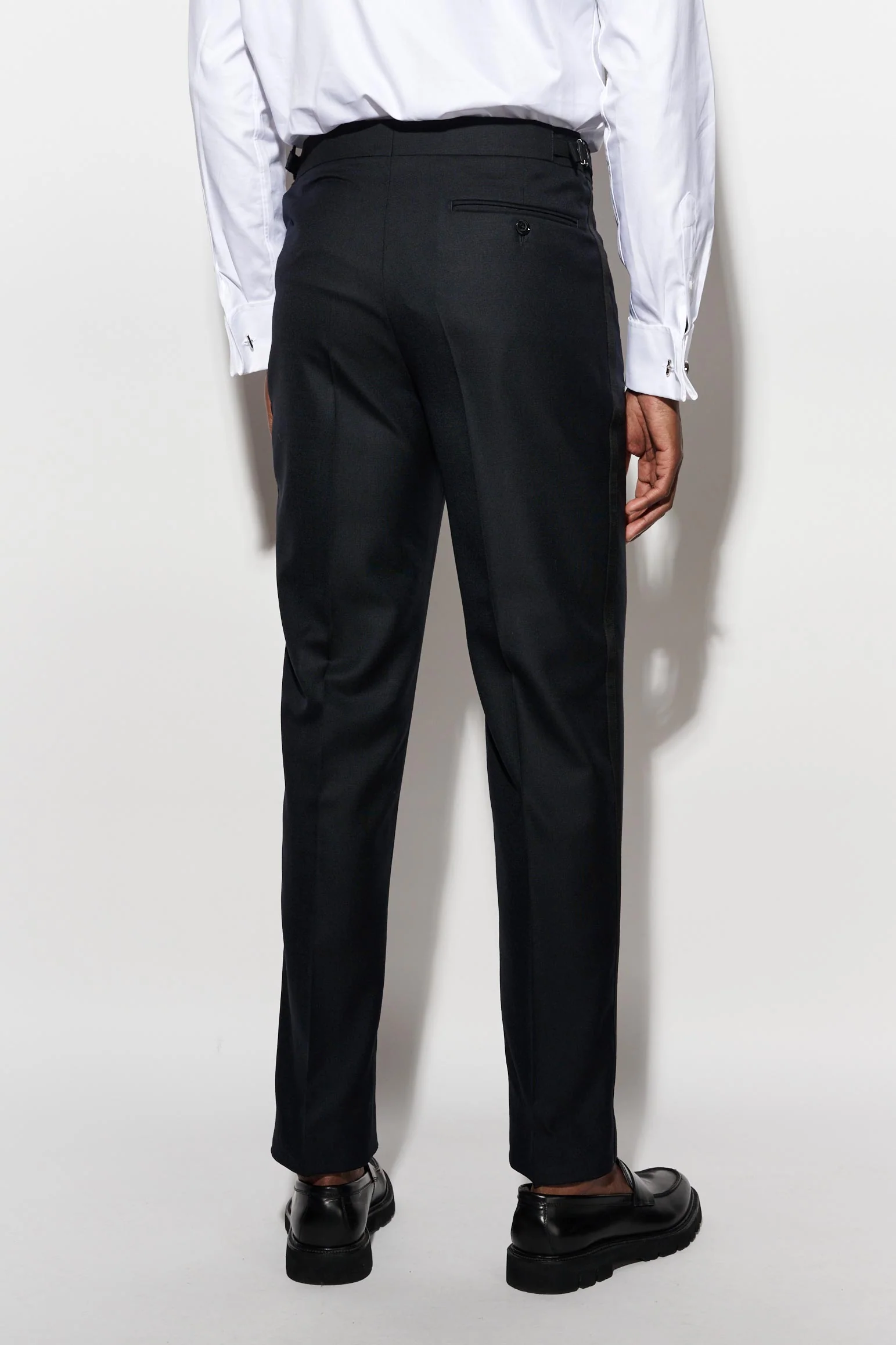 Dark Blue 100% Wool Signature Trousers Savile Row Classics - Image 7
