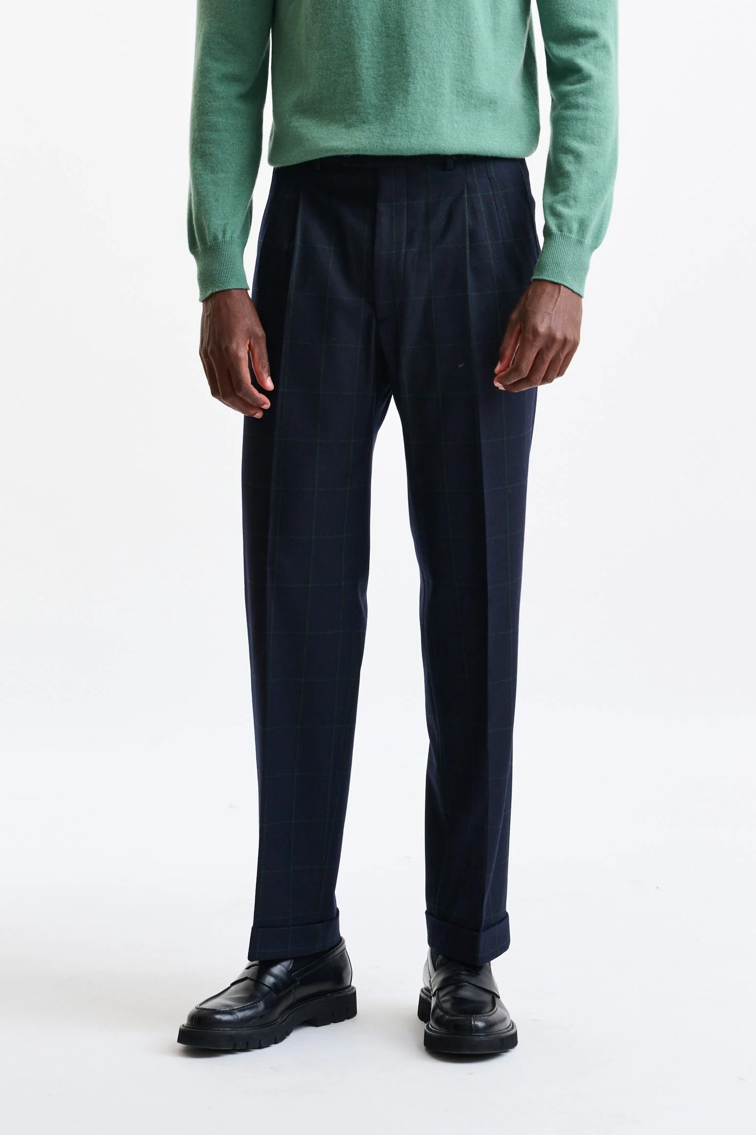 Dark Blue 100% Wool Farley Trousers Freestyle