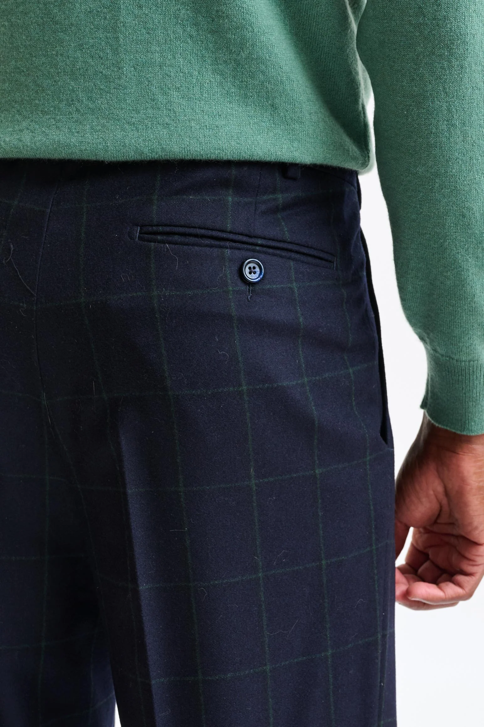 Dark Blue 100% Wool Farley Trousers Freestyle - Image 5