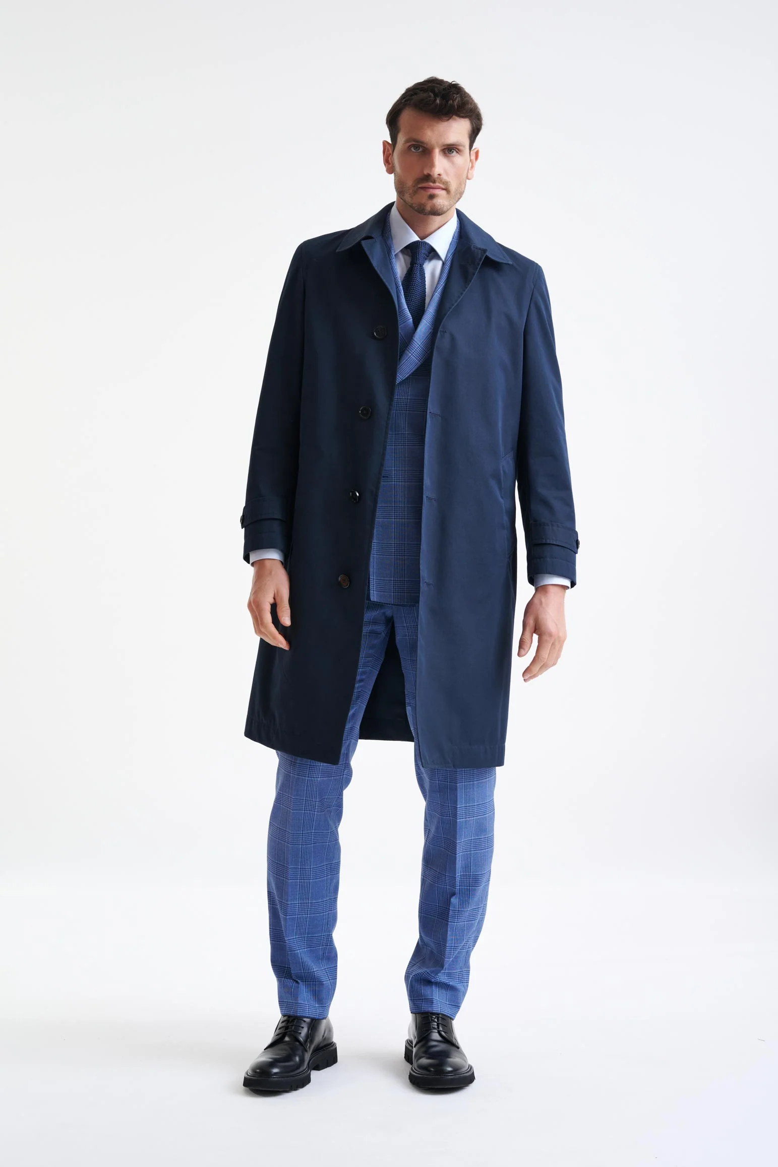 Dark Blue 100% Wool Rannoch Coat