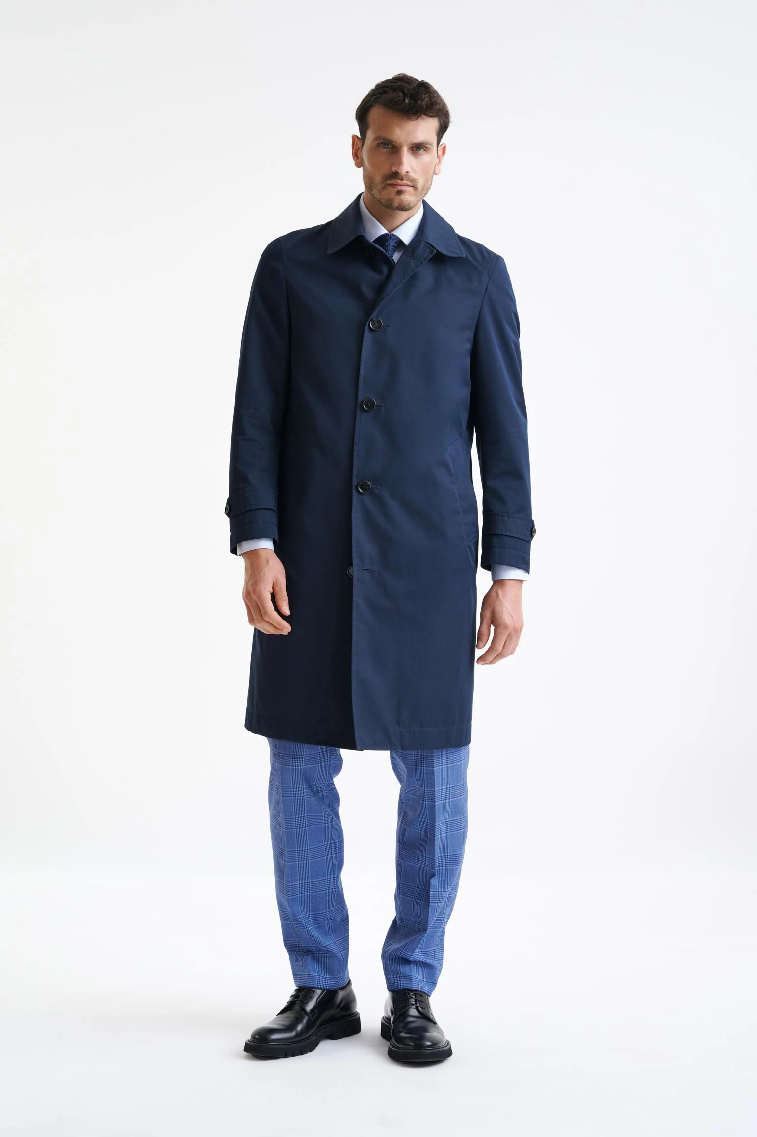 Dark Blue 100% Wool Rannoch Coat - Image 2