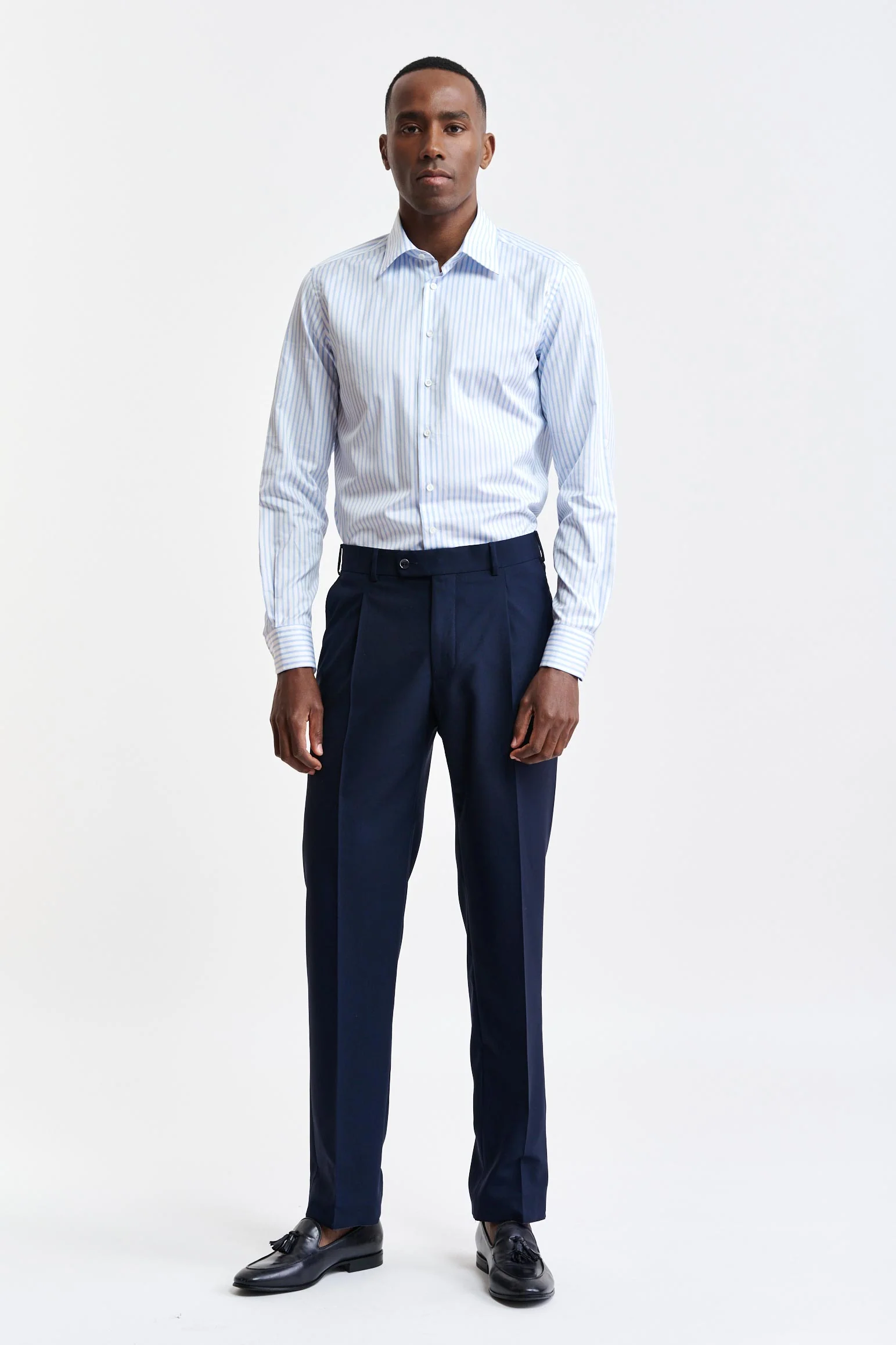 Dark Blue 100% Wool Signature Trousers New Deluxe - Image 2