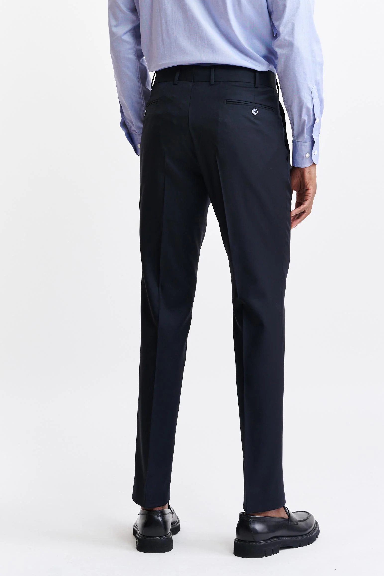 Dark Blue 100% Wool Super 100's Farley Trousers New Deluxe - Image 6