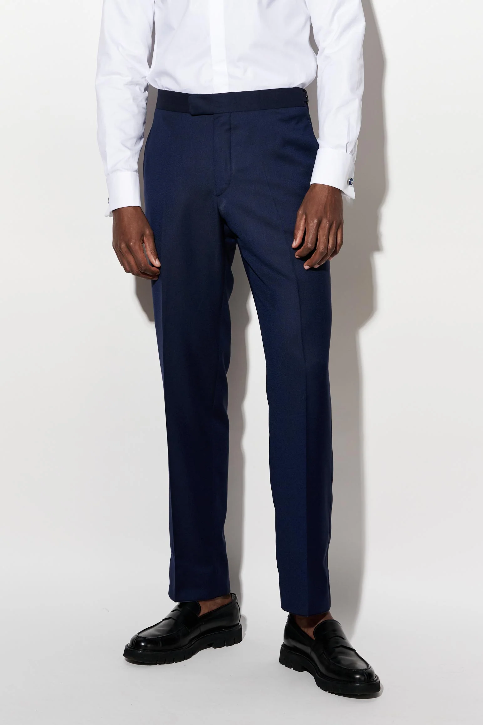 Dark Blue 100% Wool Super 120's Signature Trousers Jazz