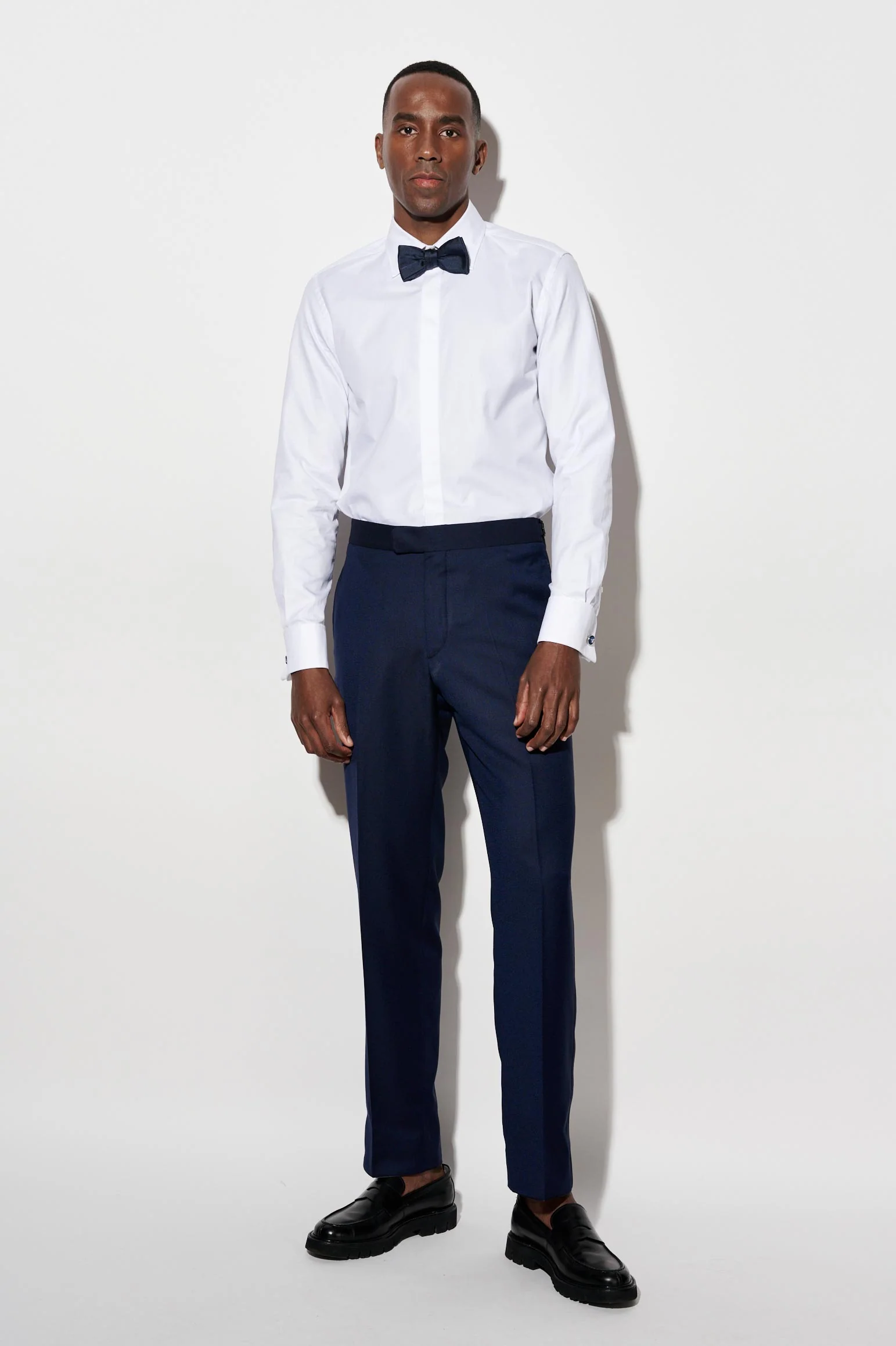 Dark Blue 100% Wool Super 120's Signature Trousers Jazz - Image 2