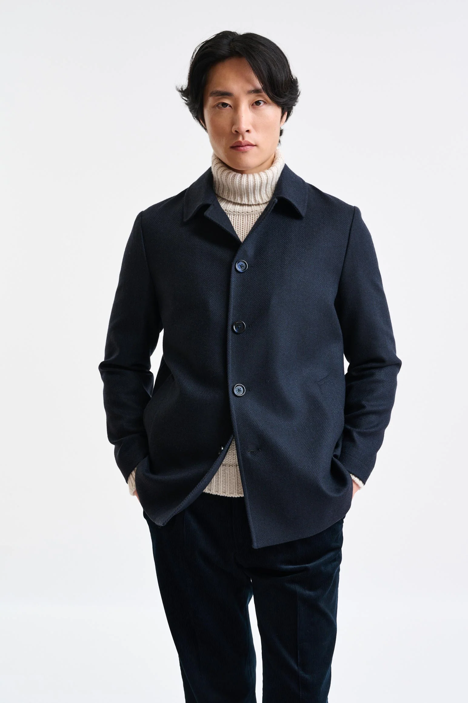 Dark Blue 100% Wool Troy Jacket Zeus
