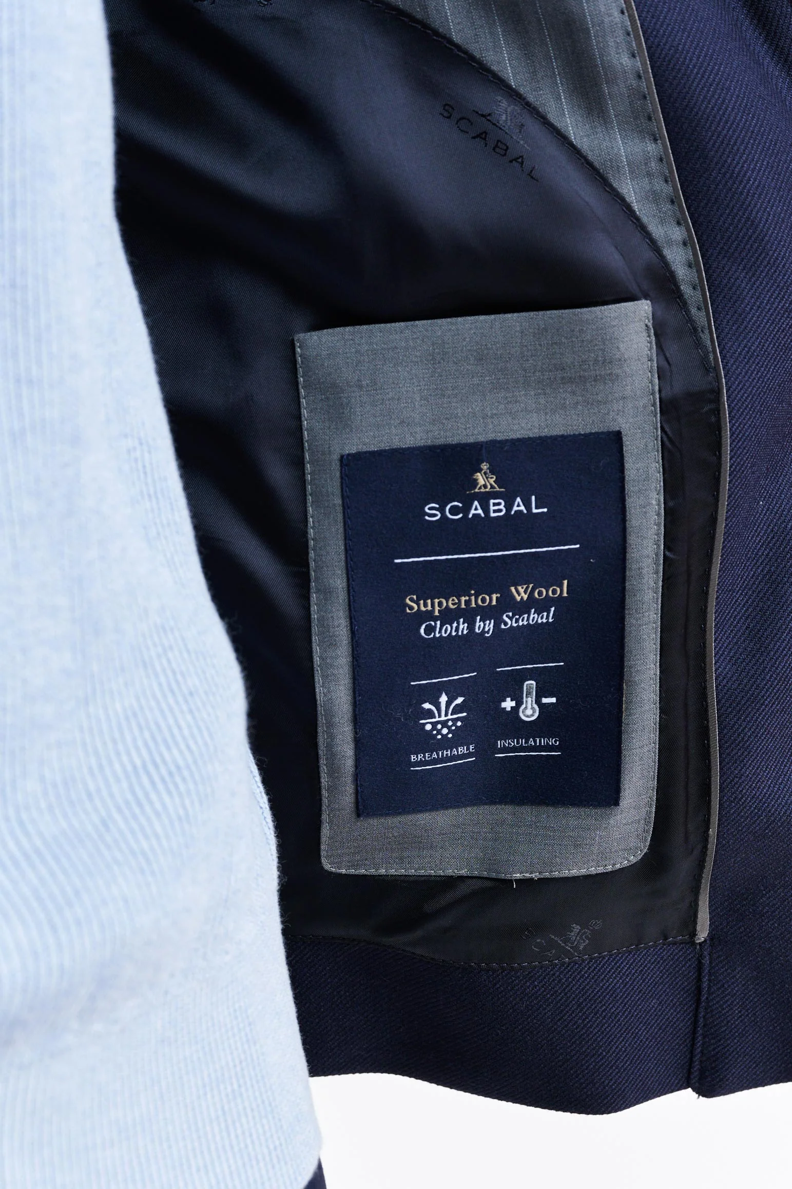Dark Blue 100% Wool Warwick Bomber Jacket Harmony - Image 7