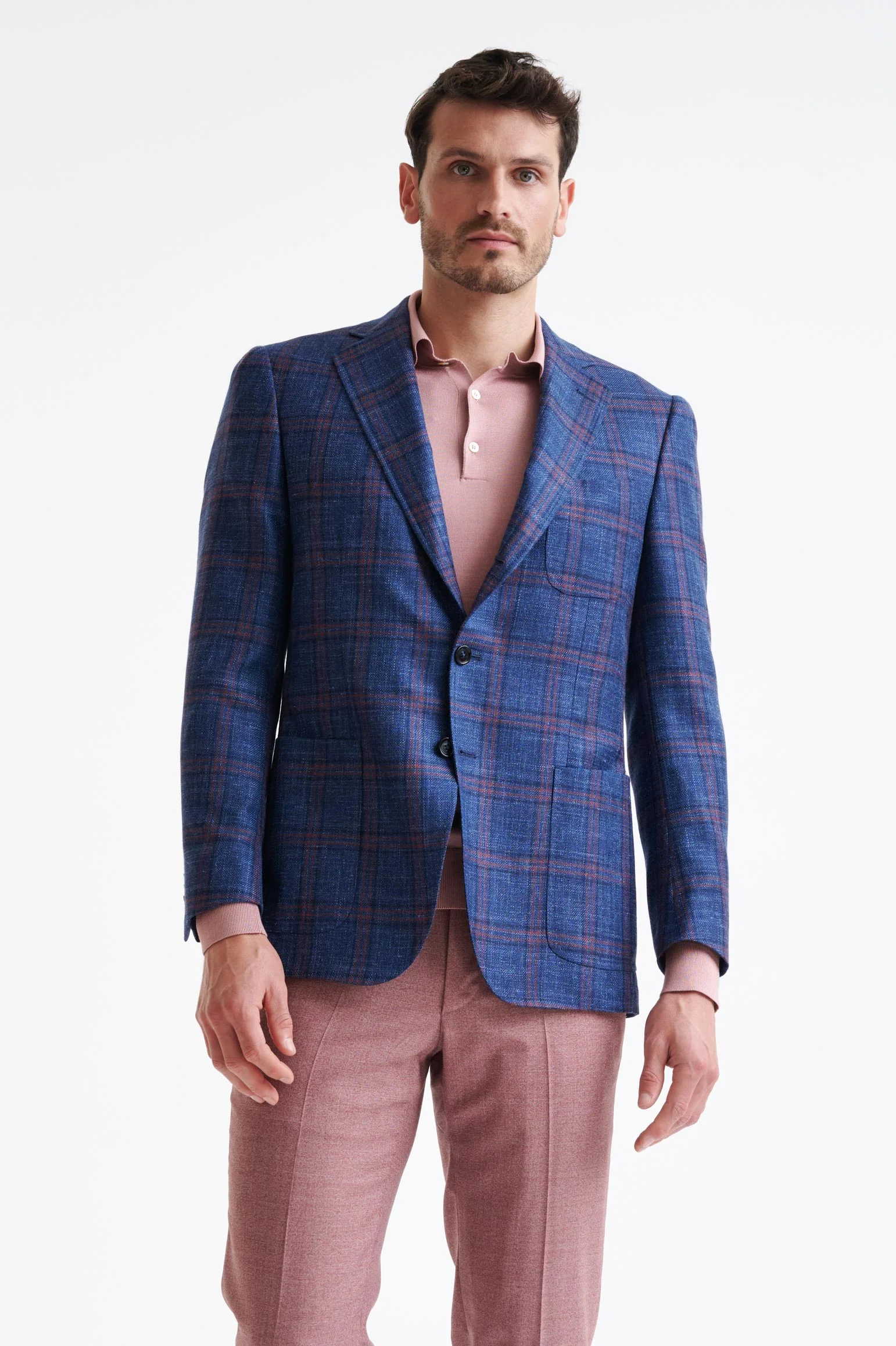 Dark Blue Wool & Silk Soho Jacket Amalfi Trend