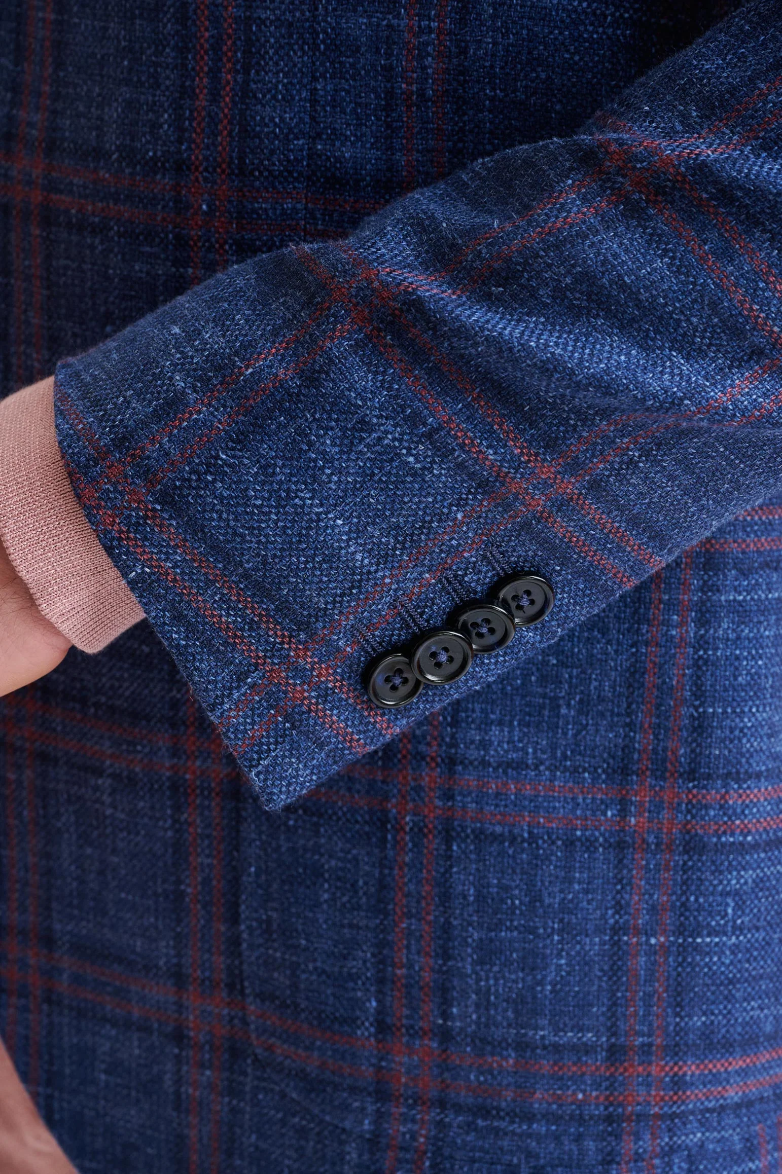 Dark Blue Wool & Silk Soho Jacket Amalfi Trend - Image 2