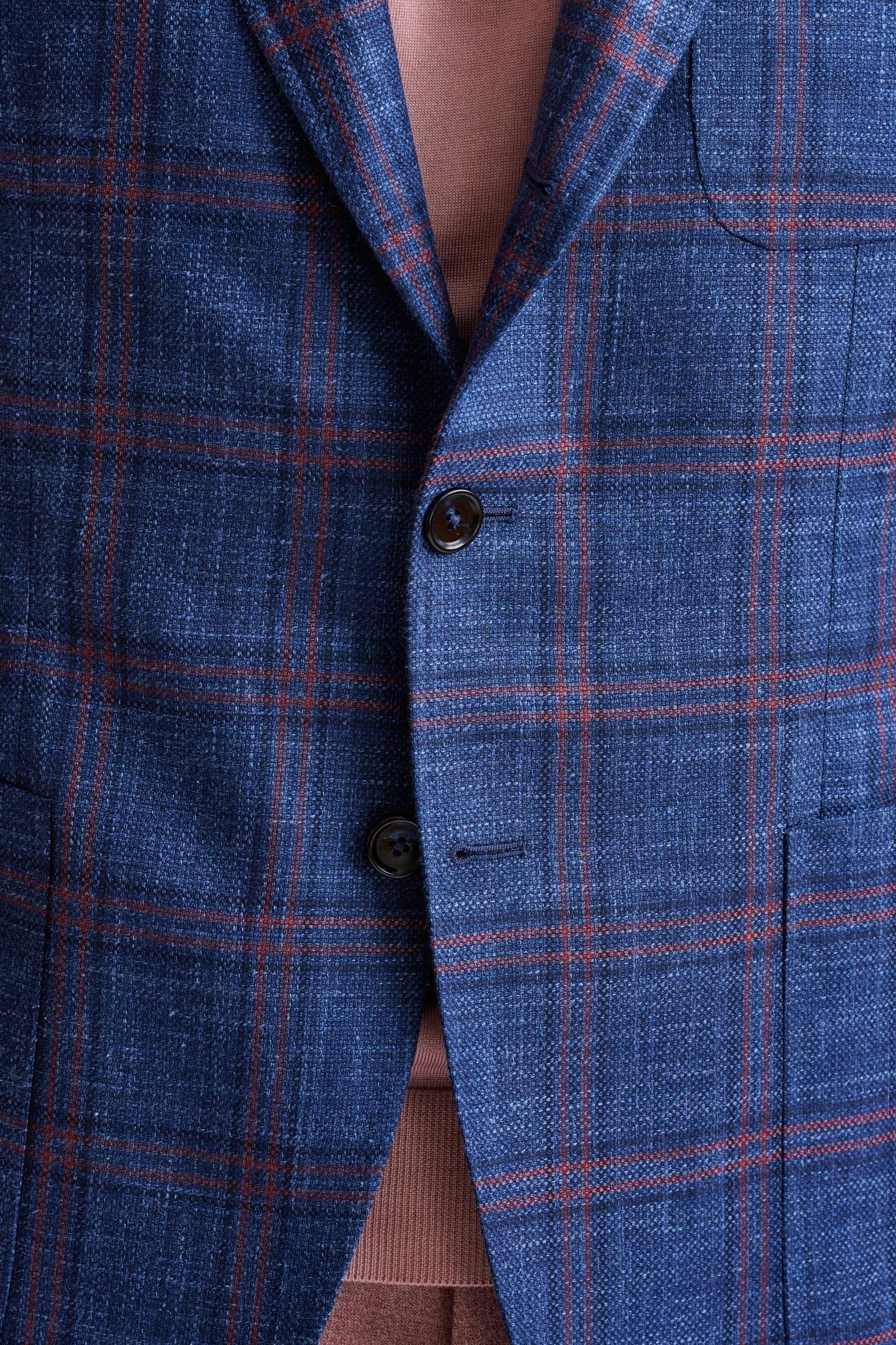 Dark Blue Wool & Silk Soho Jacket Amalfi Trend - Image 3