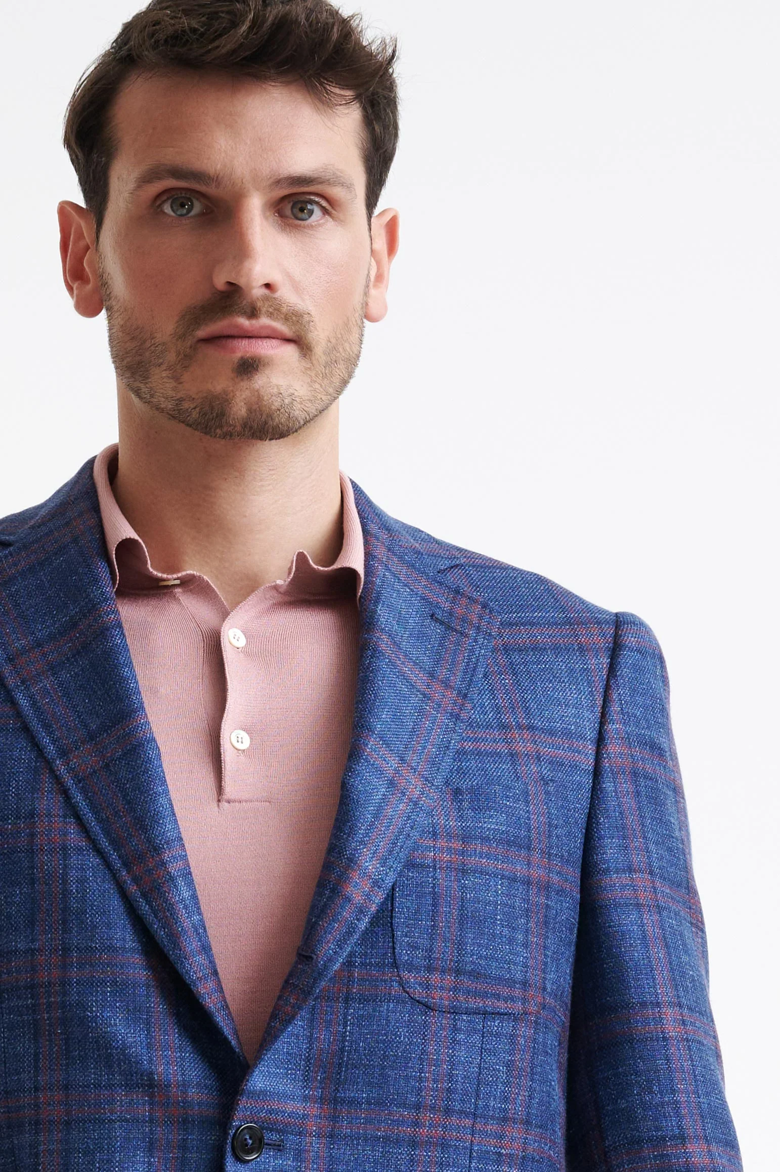 Dark Blue Wool & Silk Soho Jacket Amalfi Trend - Image 7