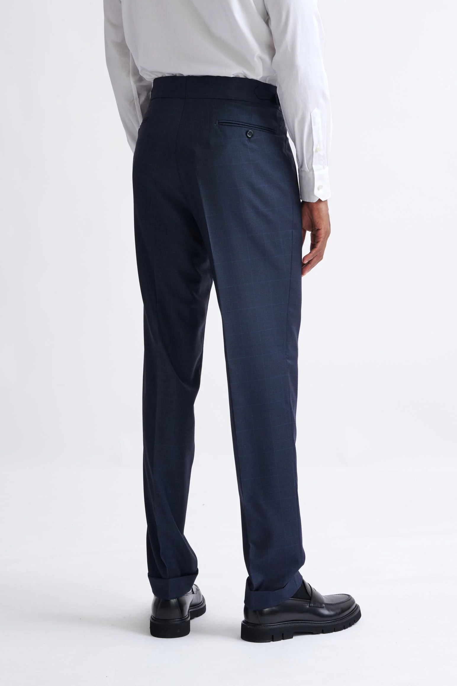 Dark Blue Super 130's Wool Farley Trousers Eton - Image 5