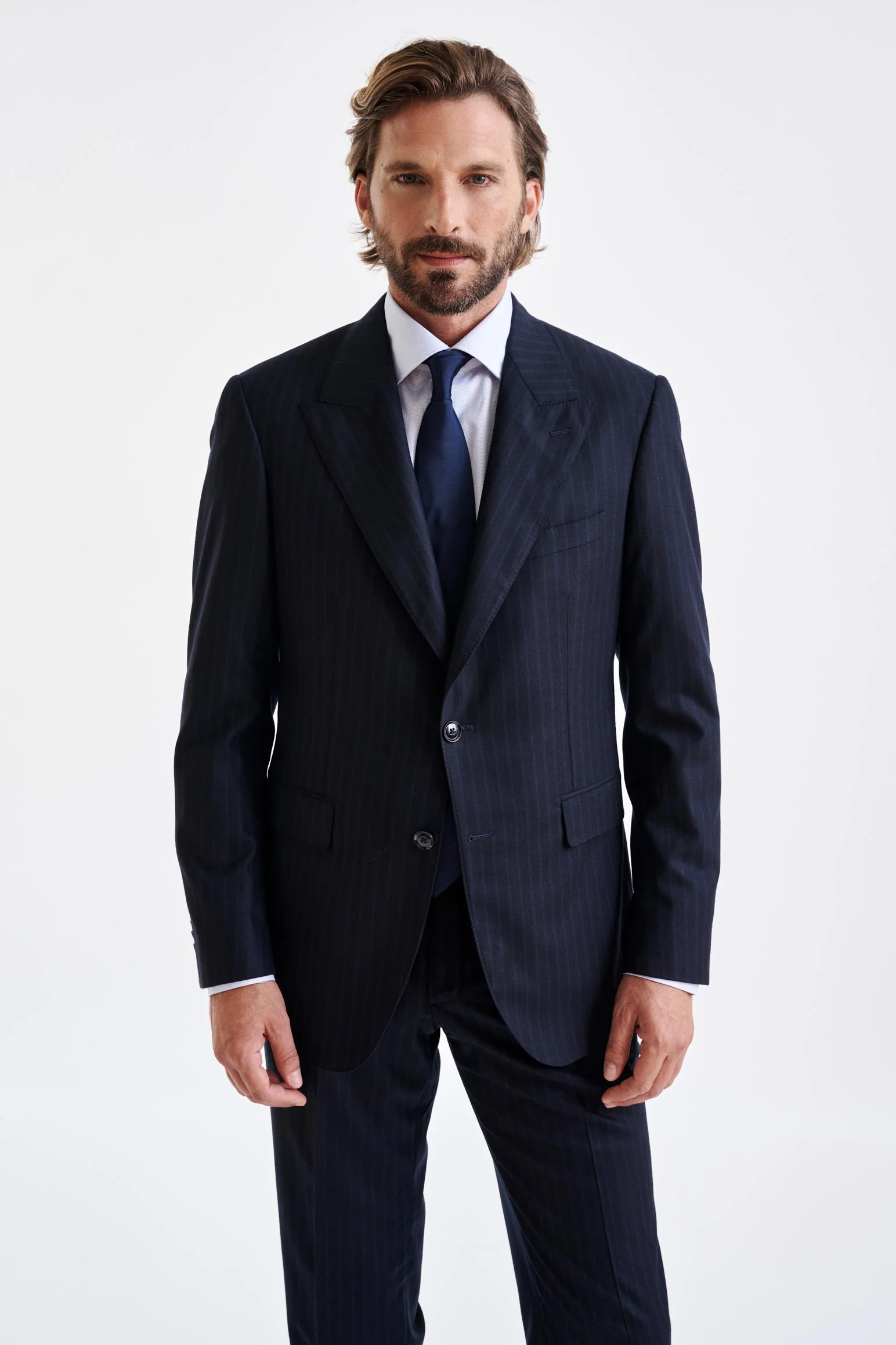 Dark Blue Super 180's Wool Soho Suit Royal Fanfare - Image 5