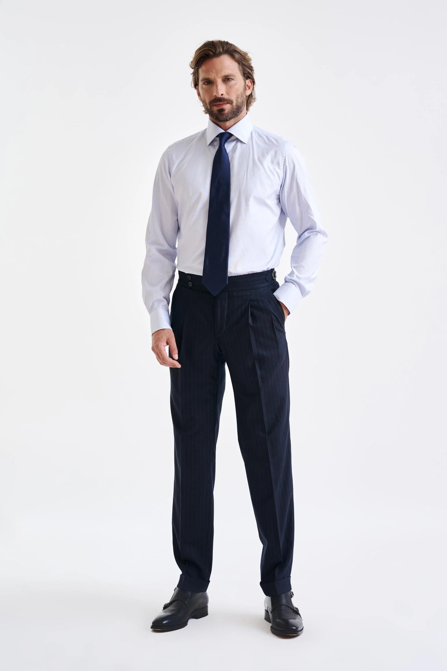 Dark Blue Super 180's Wool Soho Suit Royal Fanfare - Image 7