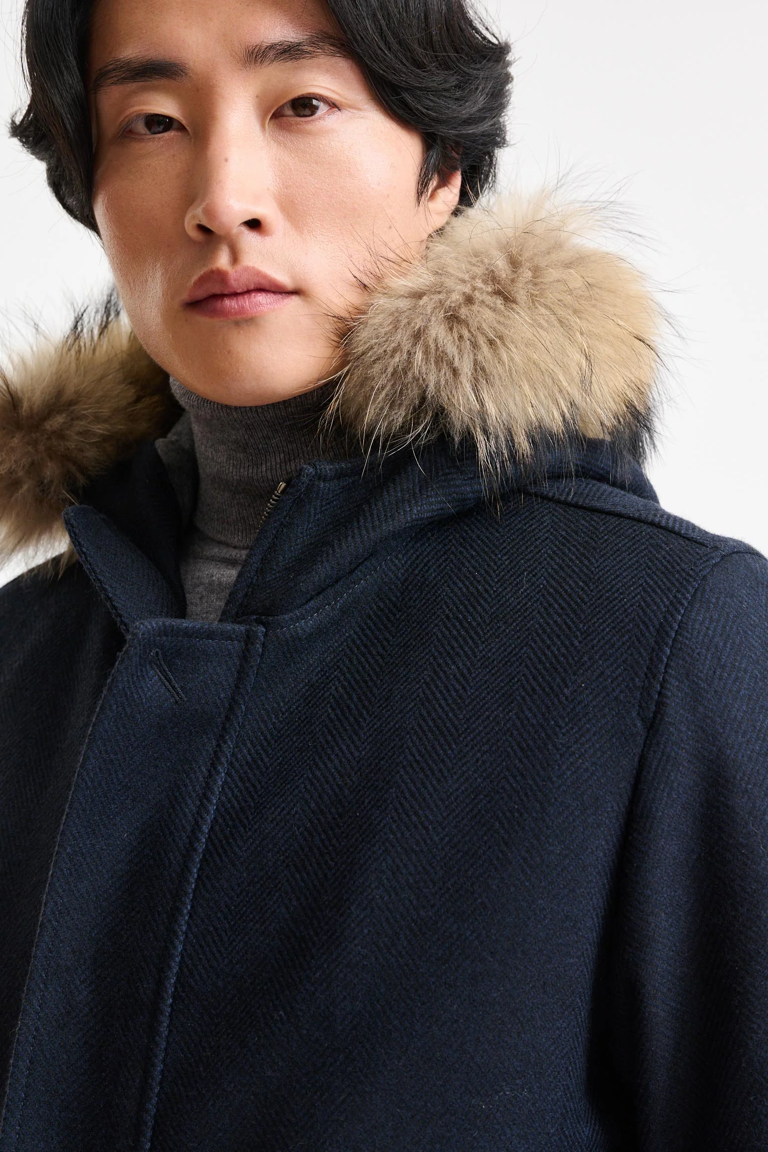 Dark Blue Wool Bedford Parka Zeus - Image 2