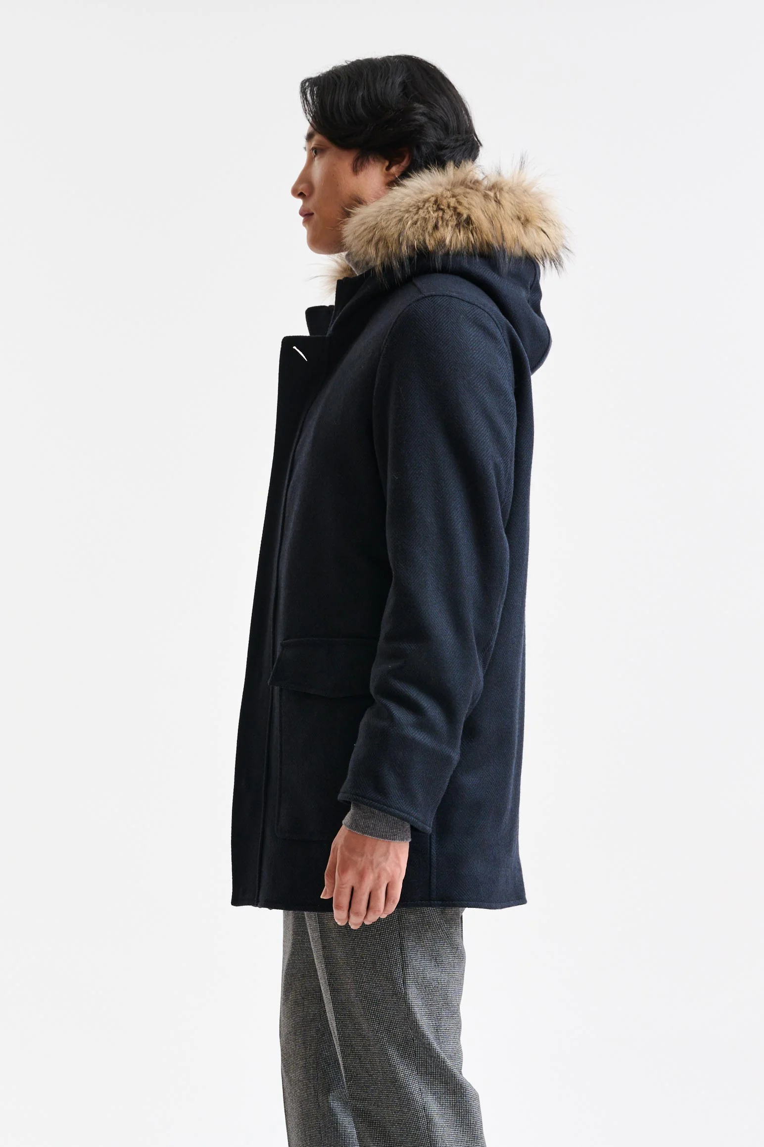 Dark Blue Wool Bedford Parka Zeus - Image 3