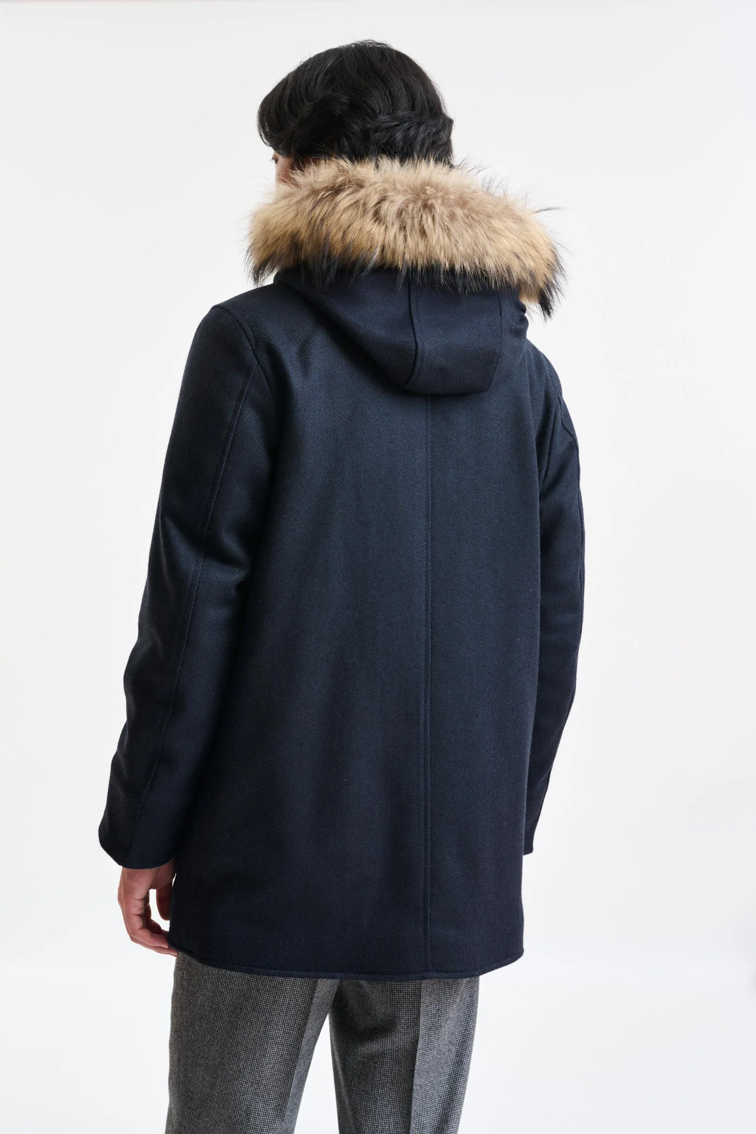 Dark Blue Wool Bedford Parka Zeus - Image 6