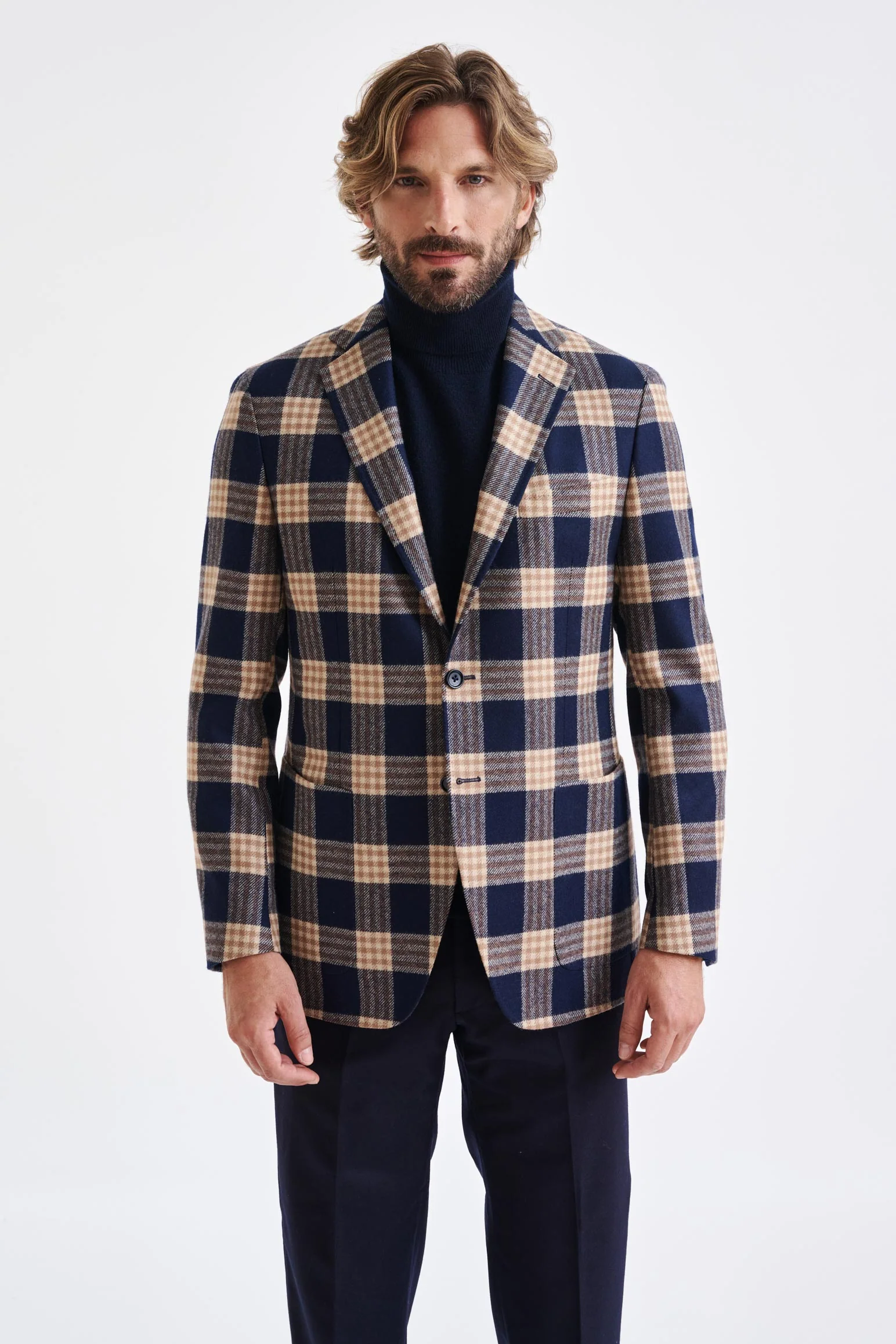 Dark Blue Wool & Cashmere Kenton Jacket Escape