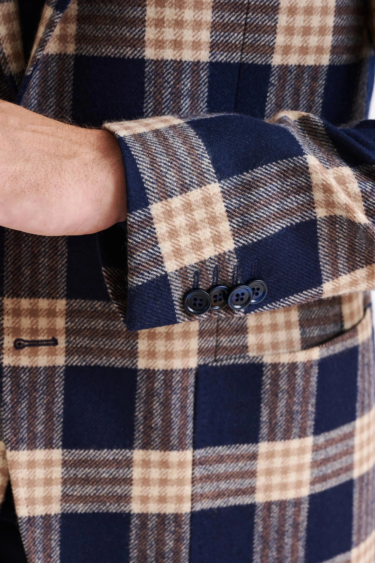 Dark Blue Wool & Cashmere Kenton Jacket Escape - Image 2