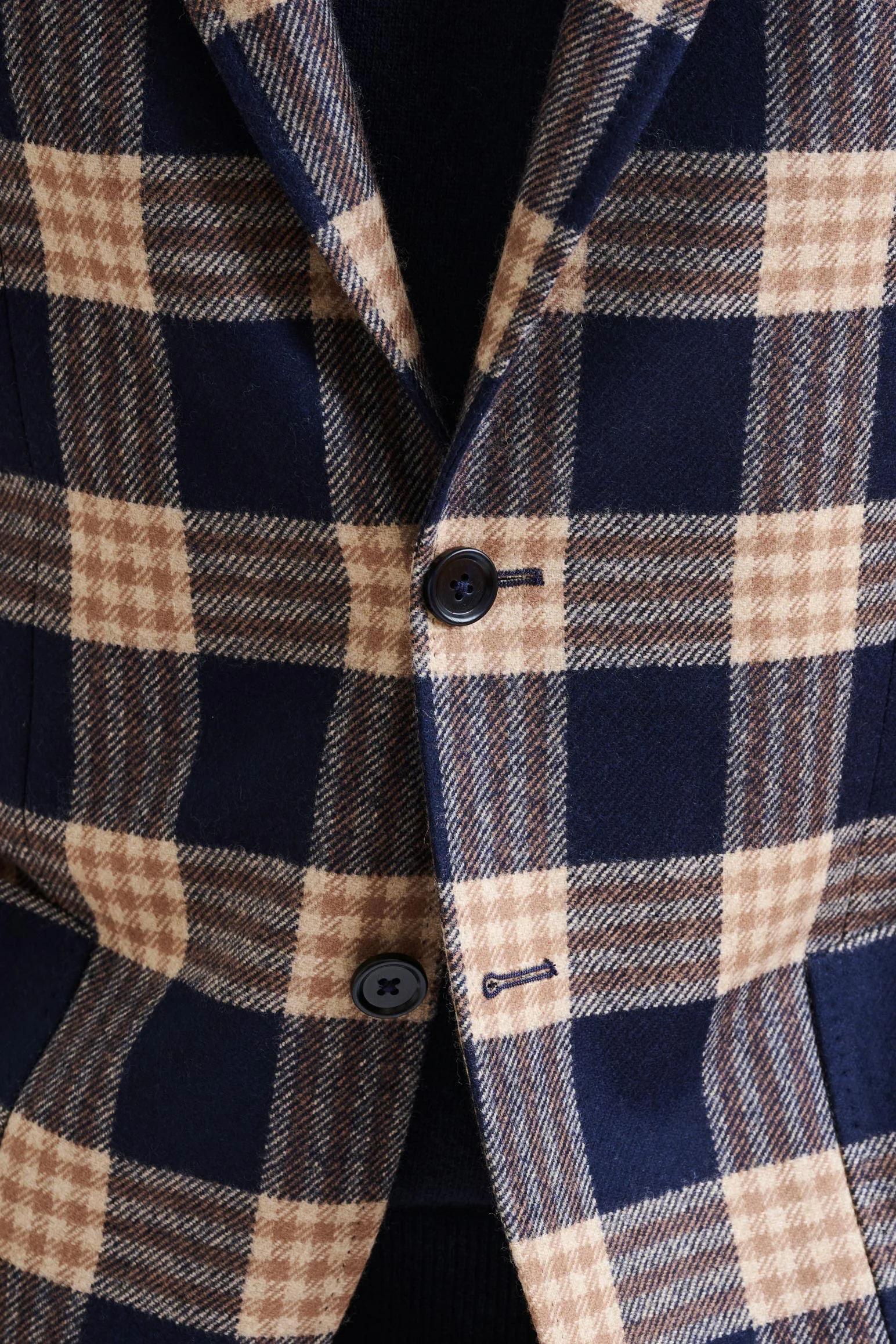 Dark Blue Wool & Cashmere Kenton Jacket Escape - Image 3