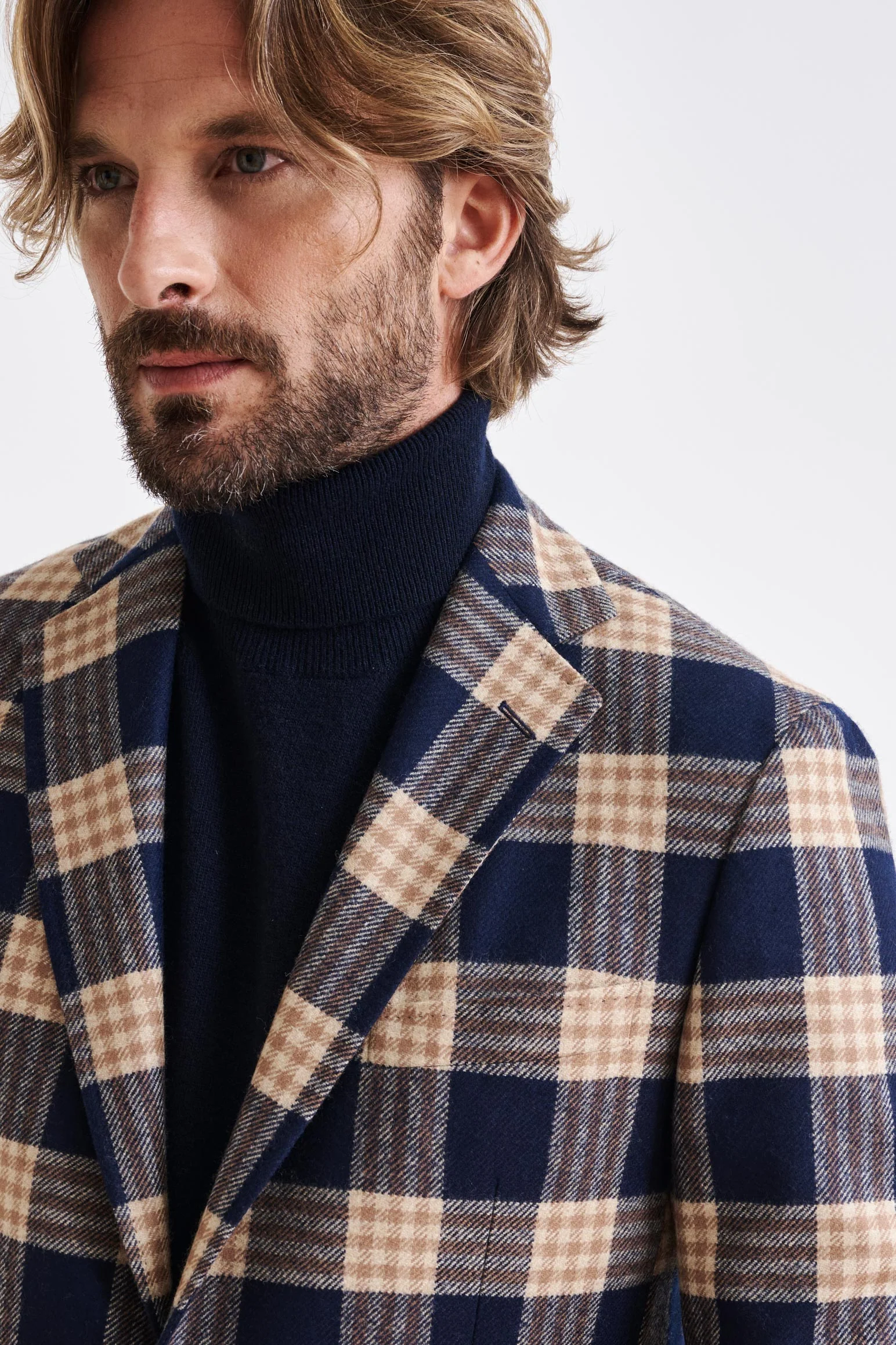 Dark Blue Wool & Cashmere Kenton Jacket Escape - Image 7