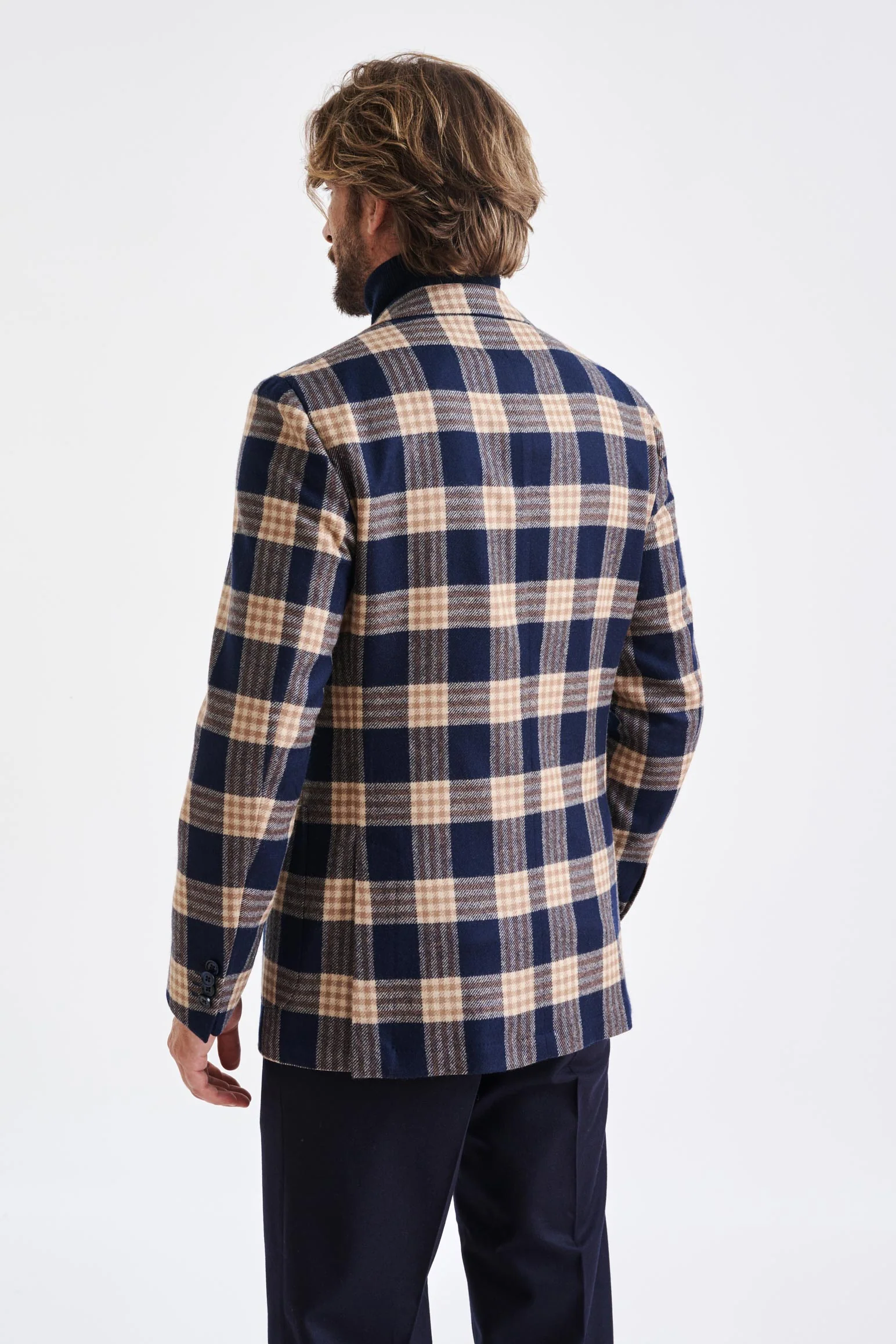 Dark Blue Wool & Cashmere Kenton Jacket Escape - Image 8