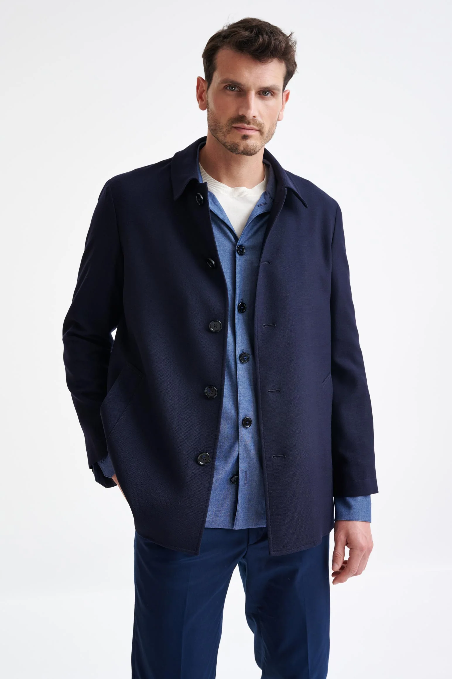 Dark Blue Wool Connect Troy Jacket