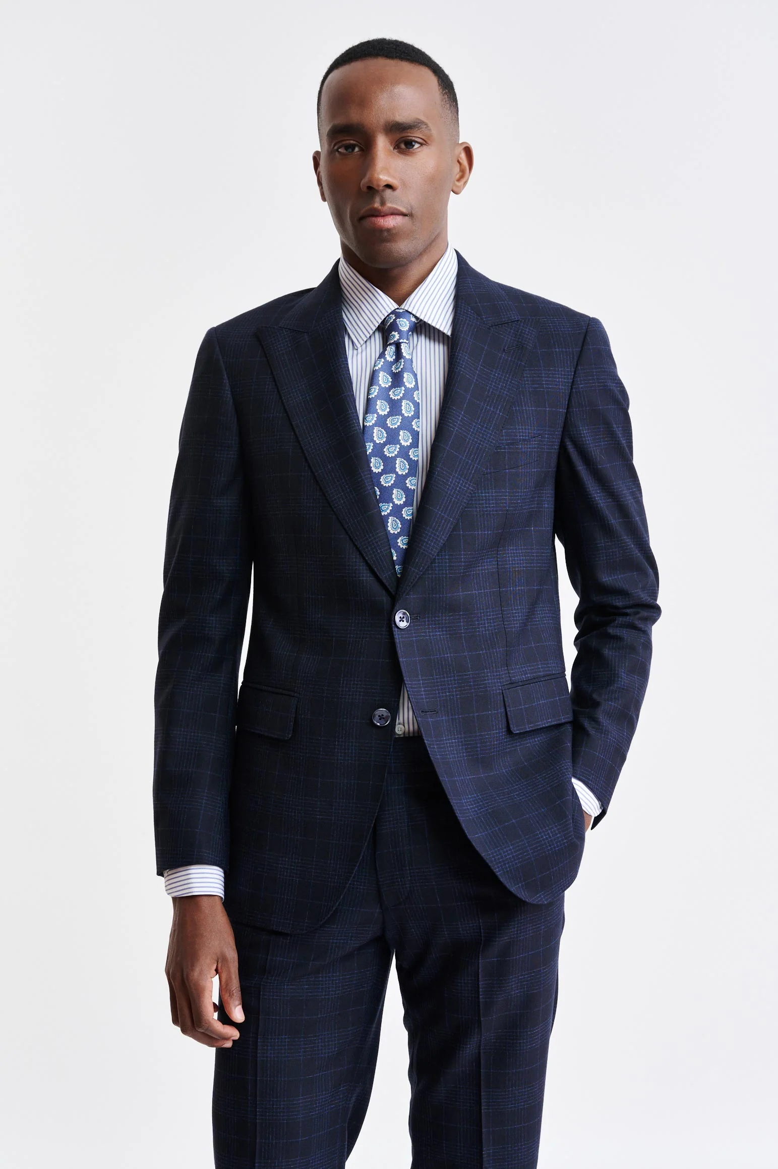 Dark Blue Wool & Cotton Soho Suit Riviera Trend - Image 5