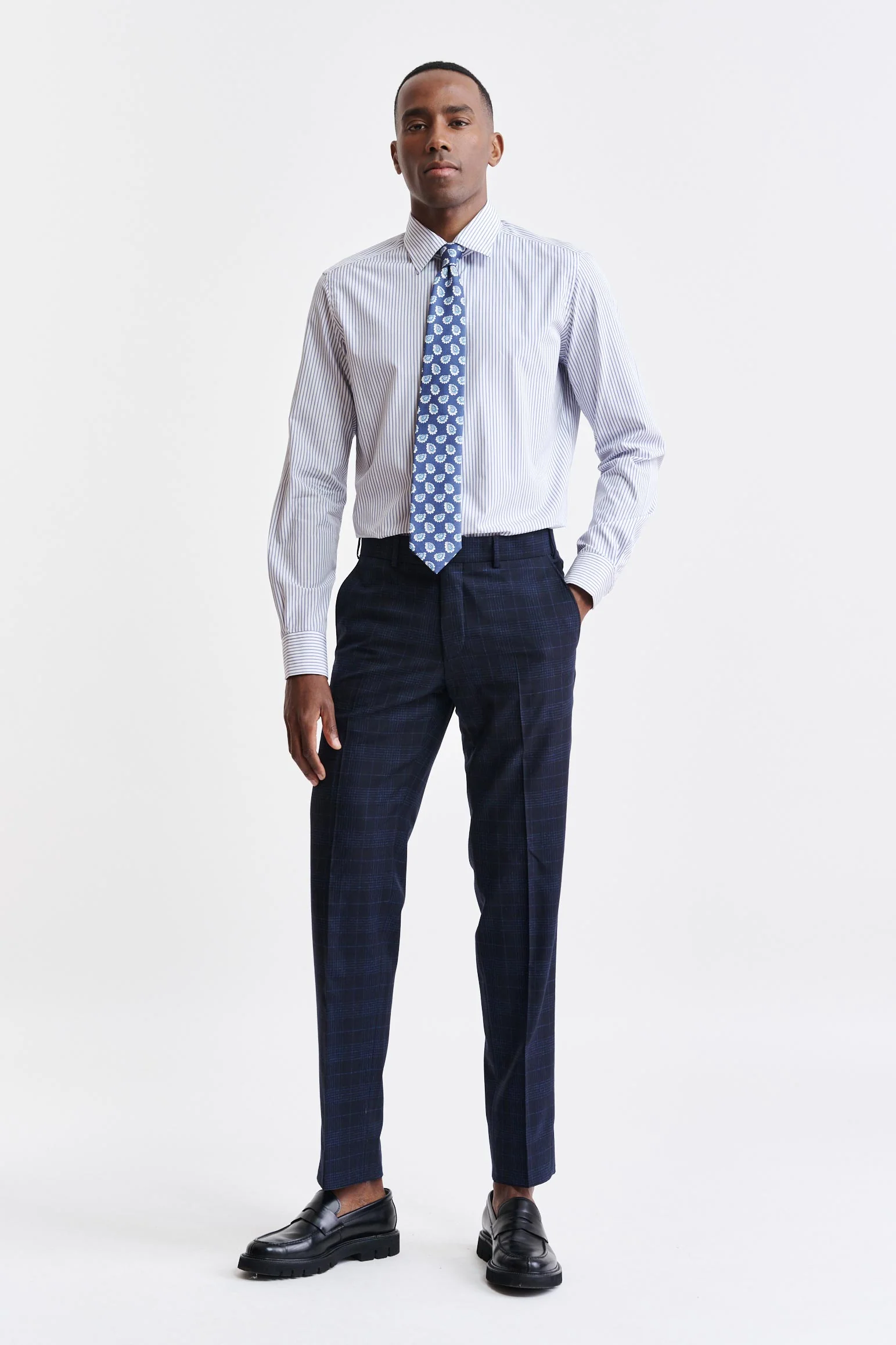 Dark Blue Wool & Cotton Soho Suit Riviera Trend - Image 8