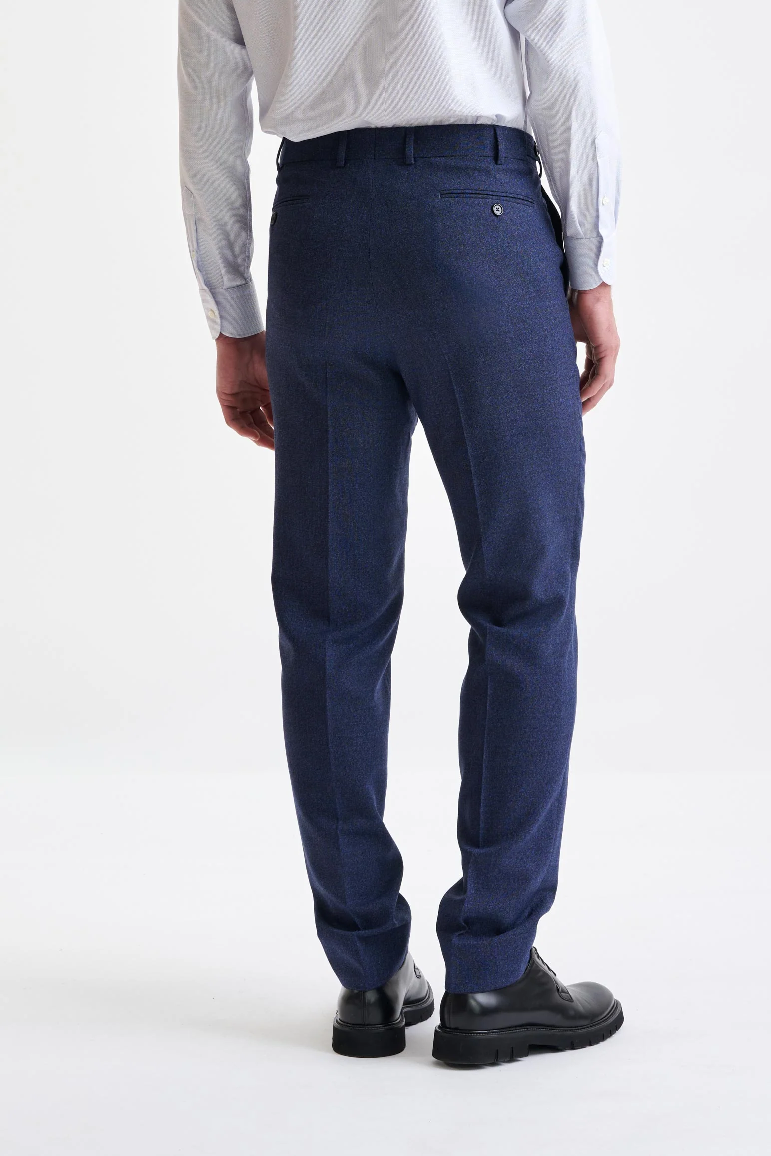 Dark Blue Wool Farley Trousers Lifestyle - Image 5