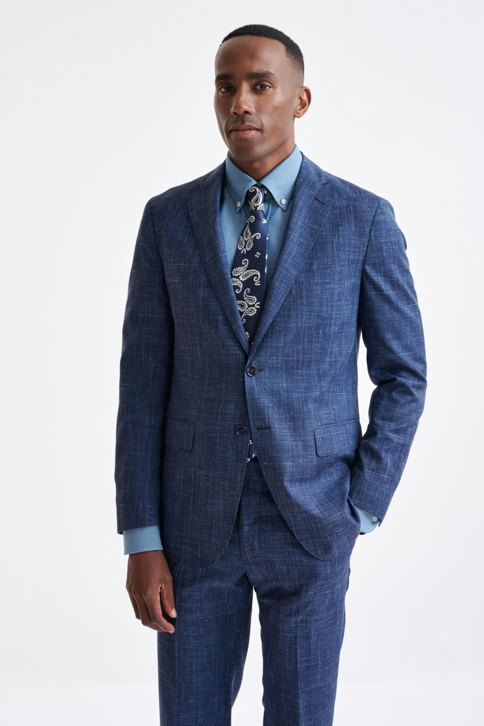 Dark Blue Wool Kenton Jacket Lifestyle
