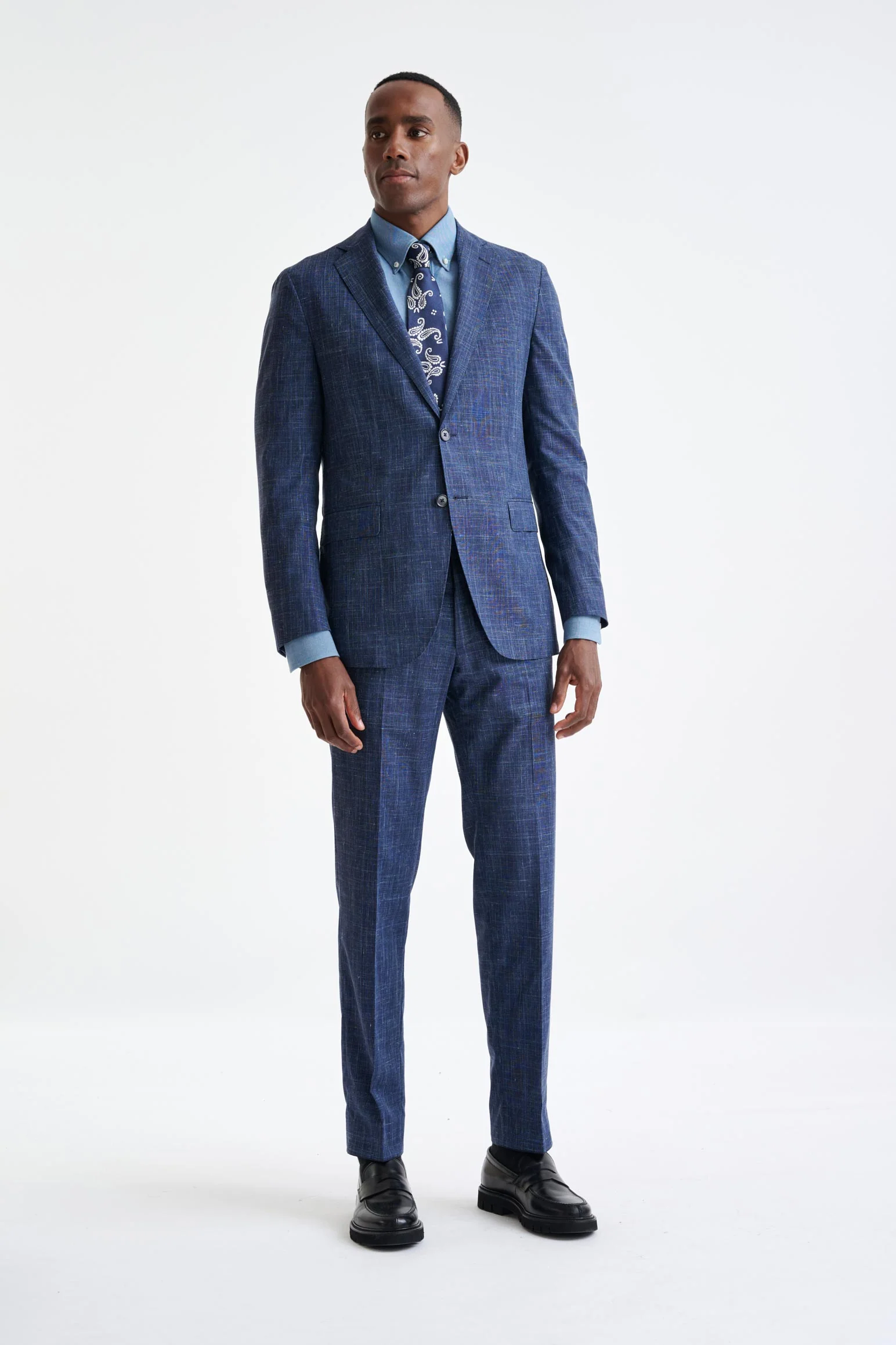 Dark Blue Wool Kenton Jacket Lifestyle - Image 6