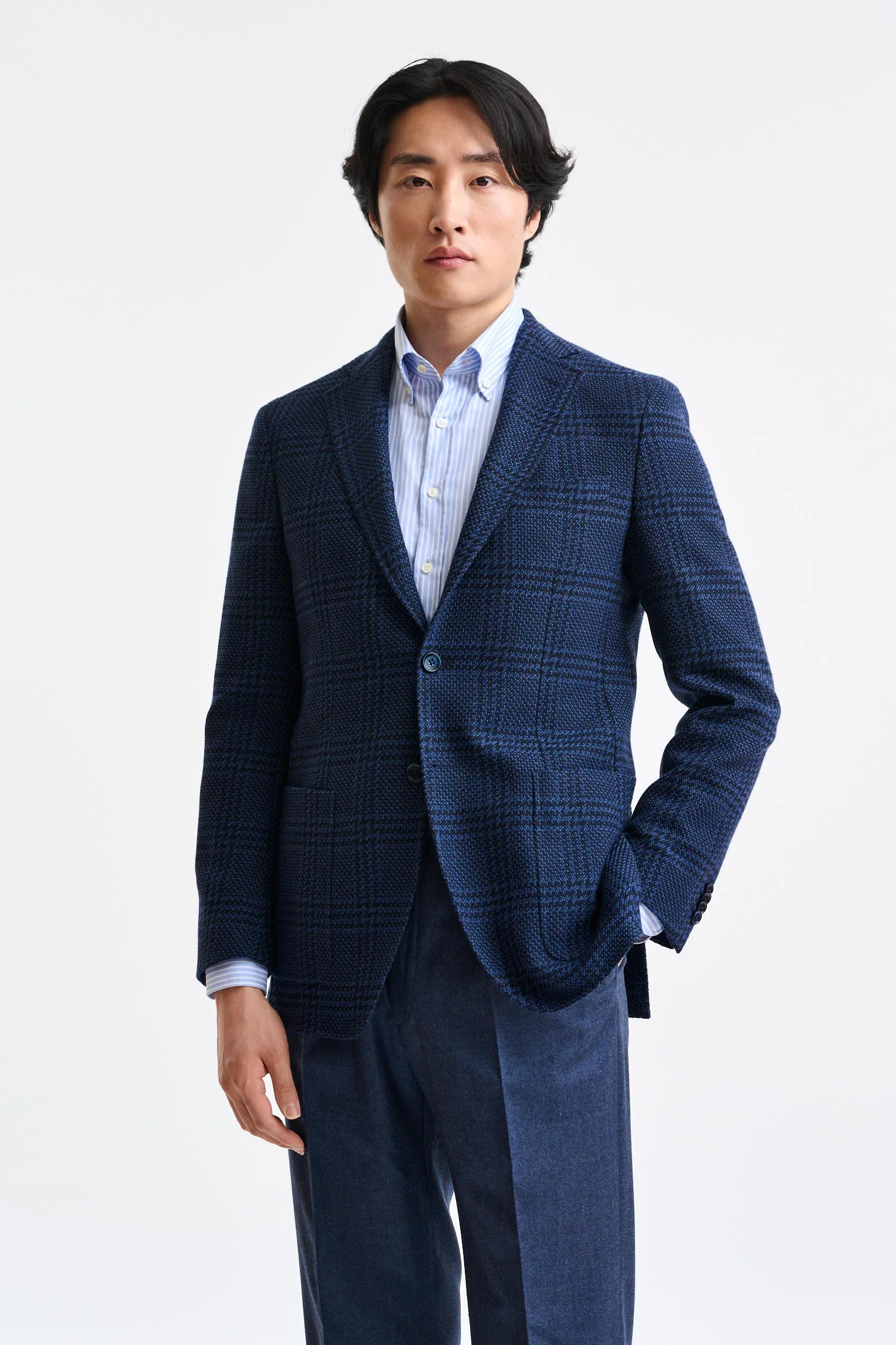 Dark Blue Wool Kenton Jacket Trend