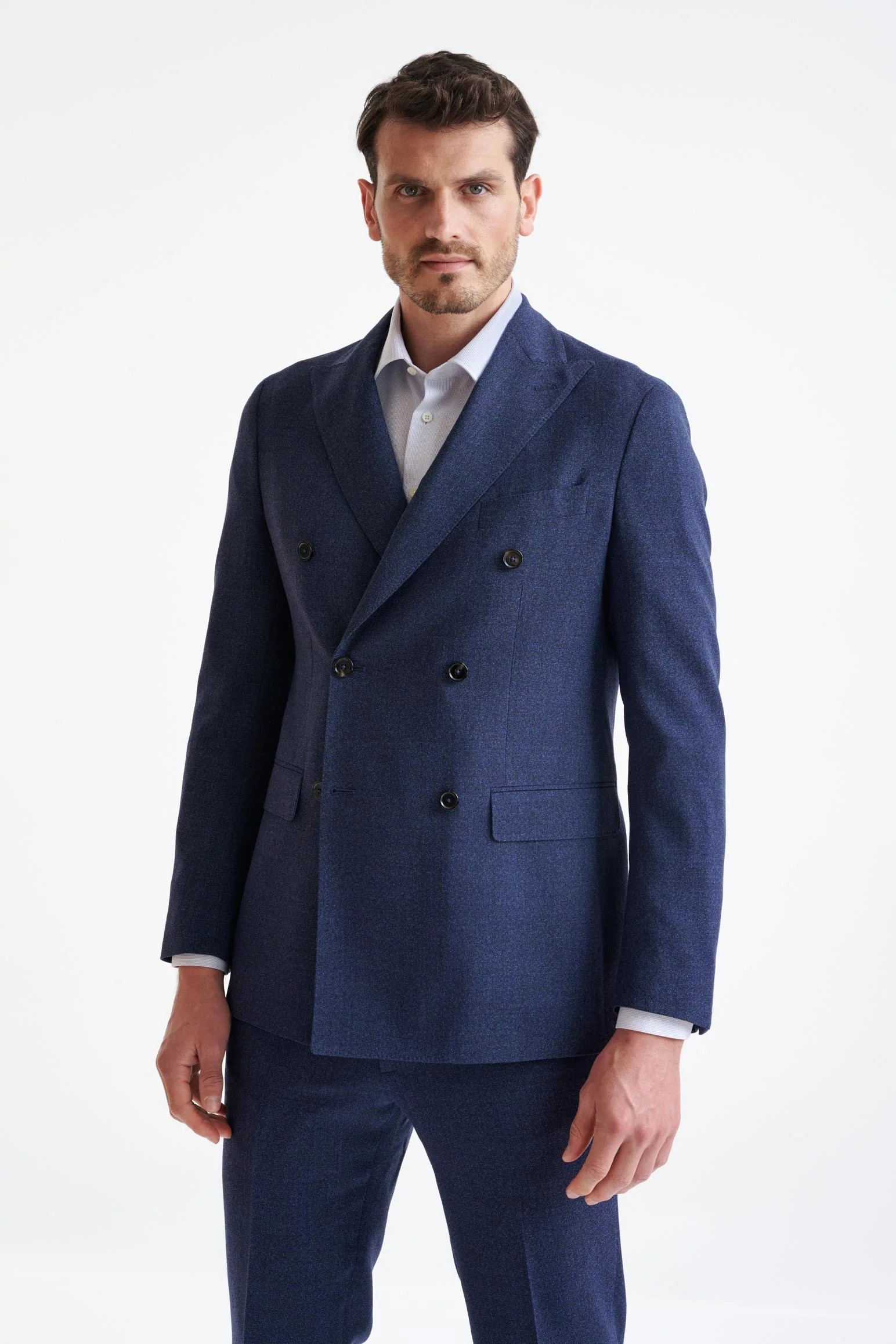 Dark Blue Wool Kenton Suit Lifestyle - Image 6