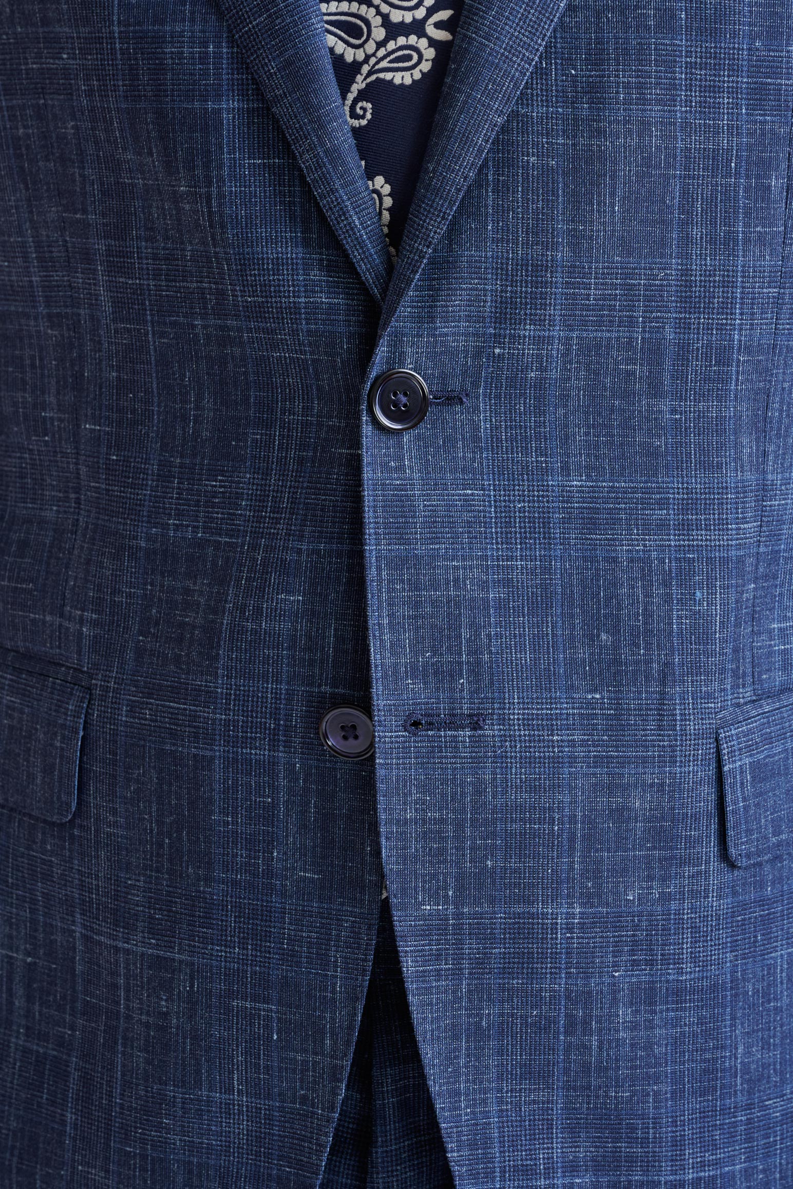 Dark Blue Wool & Silk Kenton Suit Lifestyle - Image 3