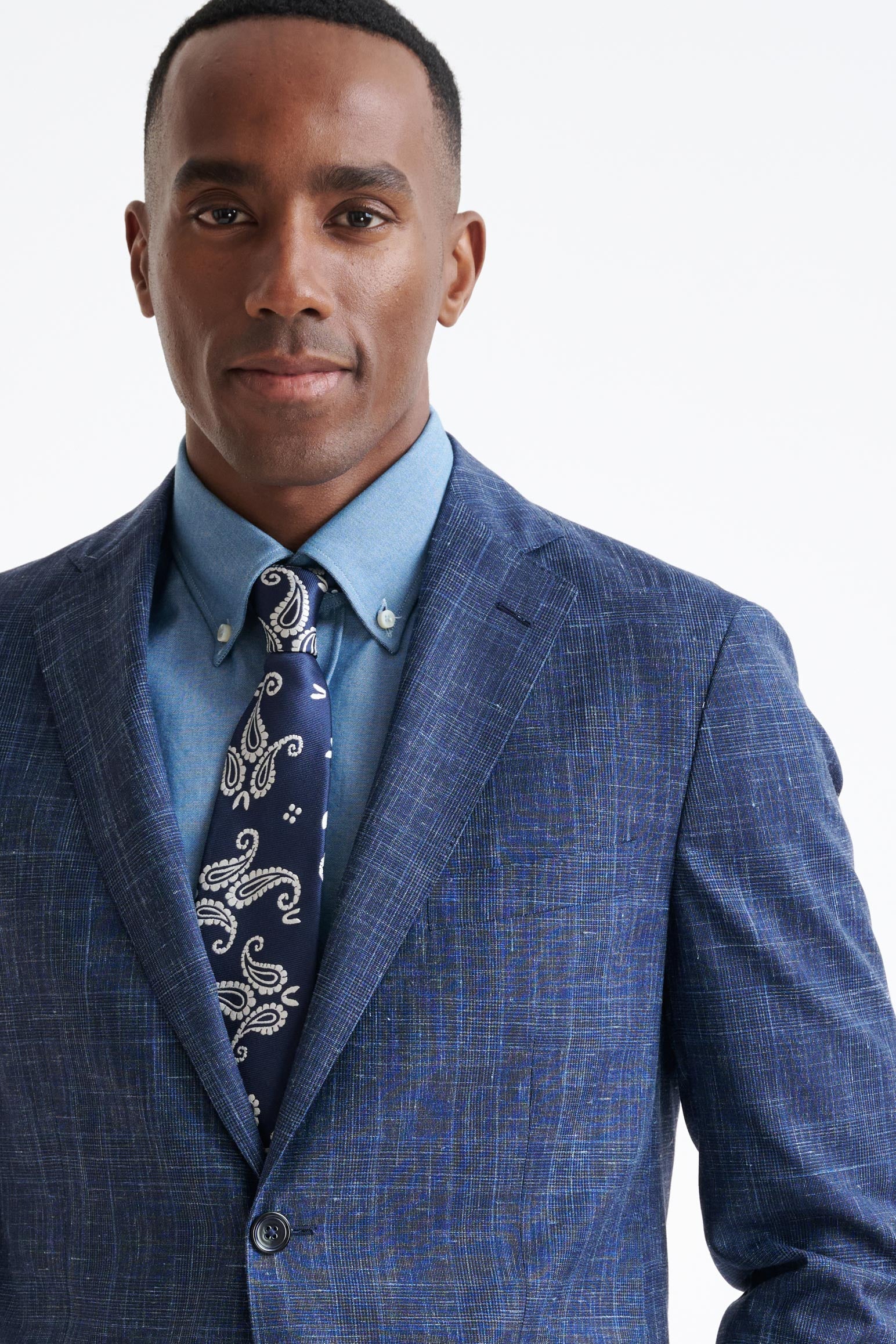 Dark Blue Wool & Silk Kenton Suit Lifestyle - Image 7