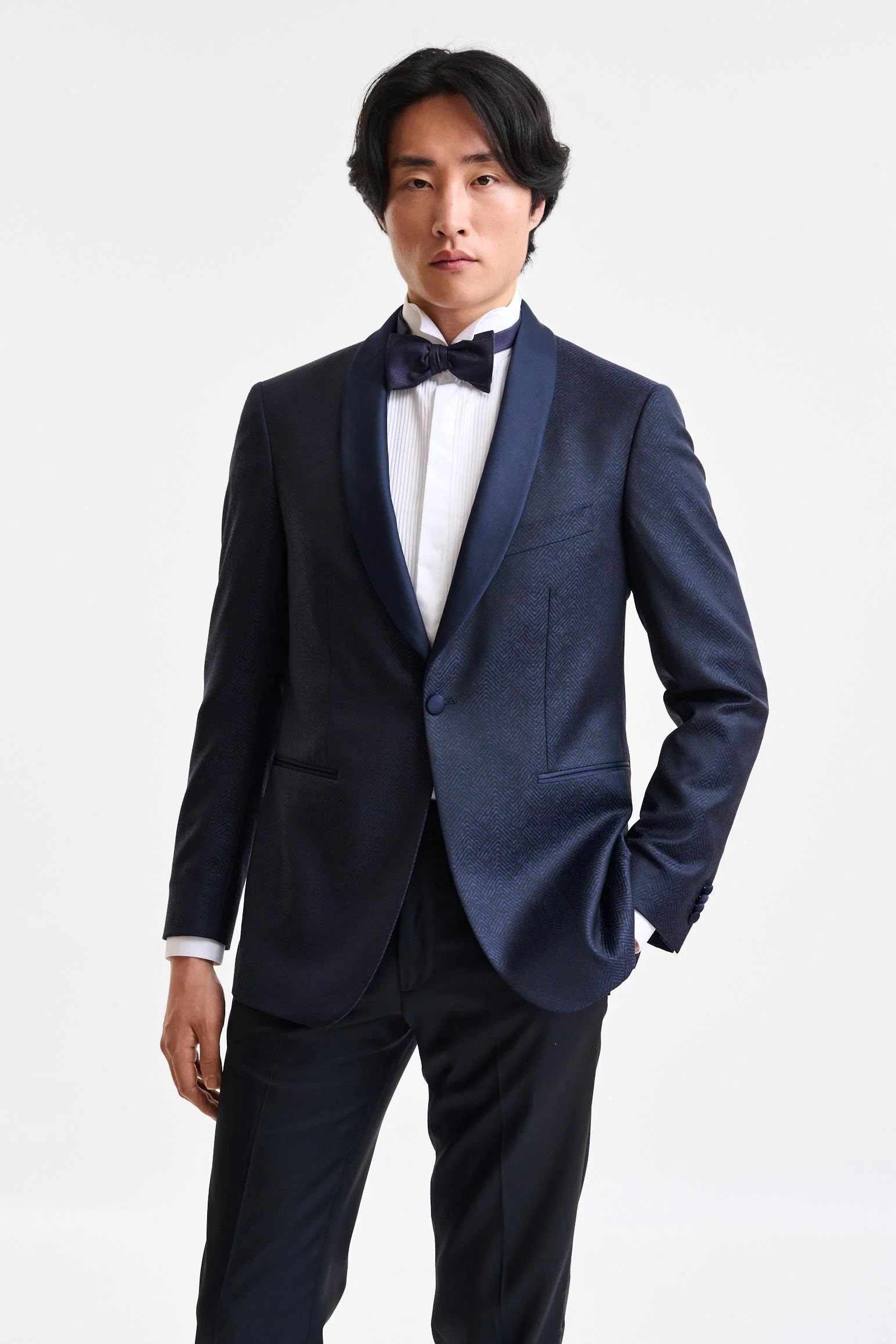 Dark Blue Wool Super 100's Soho Jacket Freestyle
