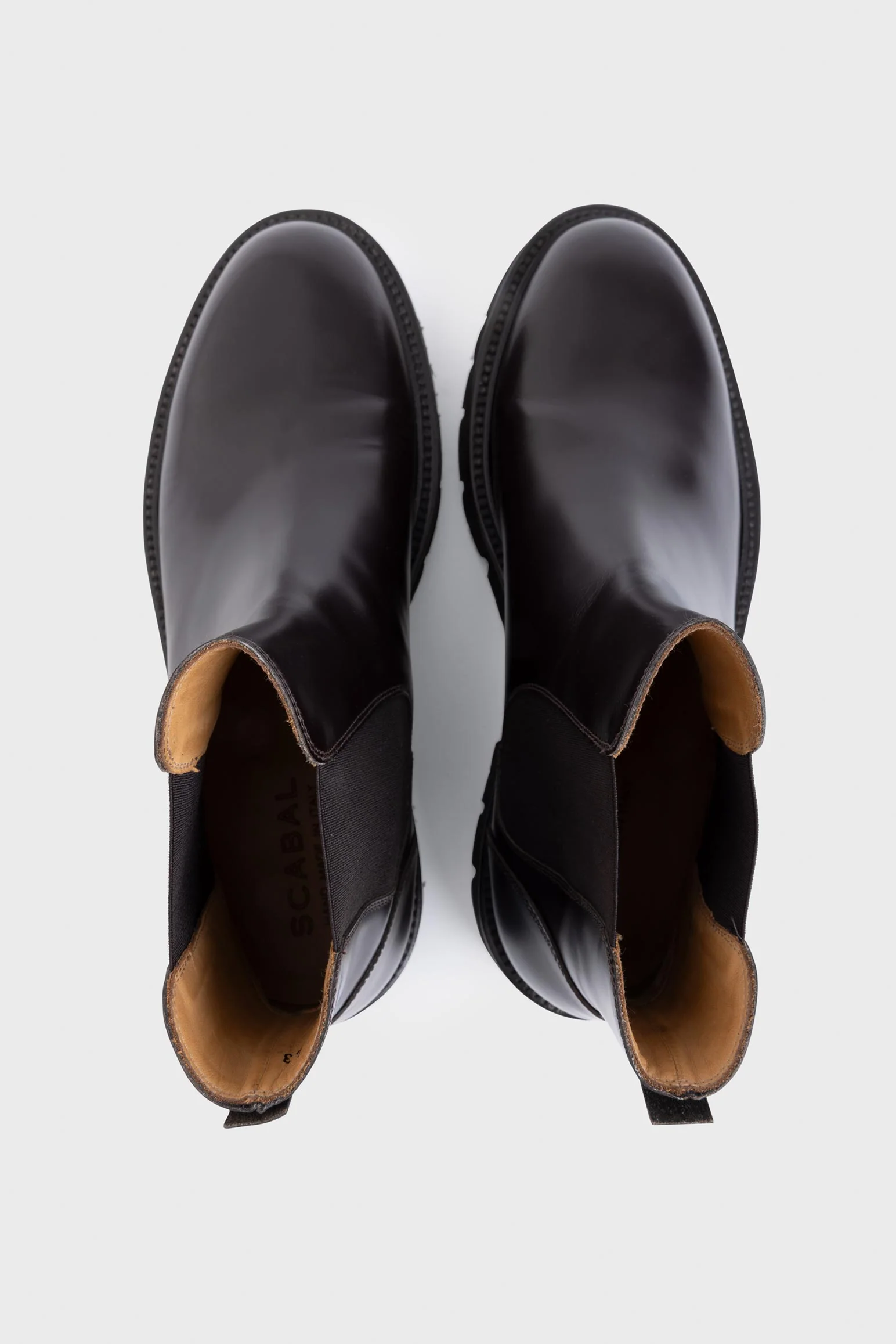 Dark Brown Glazed Calfskin Chelsea Boots - Image 2
