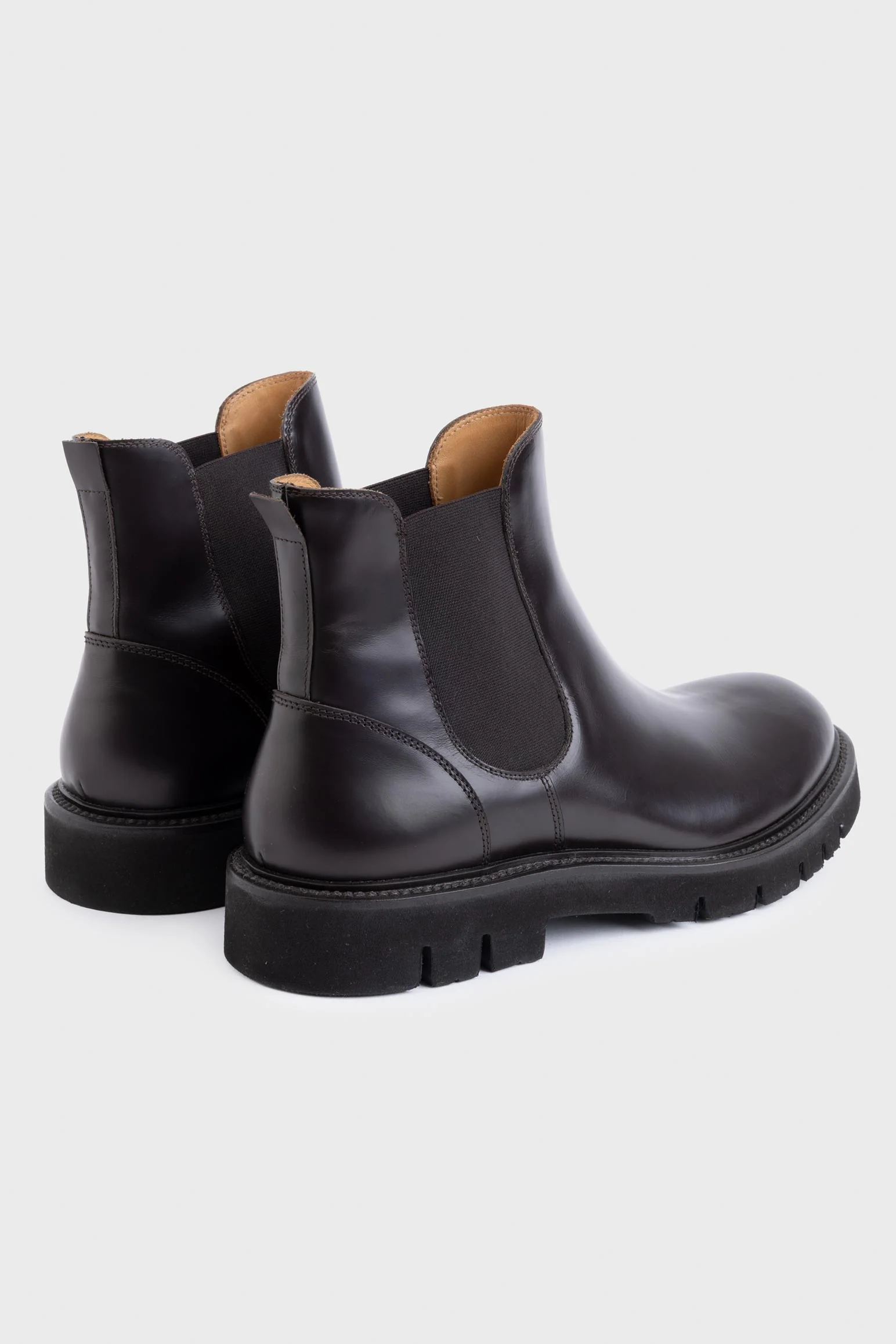 Dark Brown Glazed Calfskin Chelsea Boots - Image 3