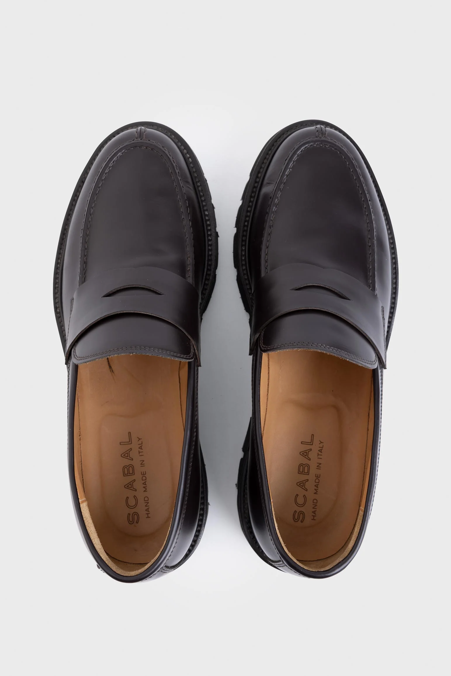 Dark Brown Glazed Calfskin Penny Loafer R Shoes - Image 2
