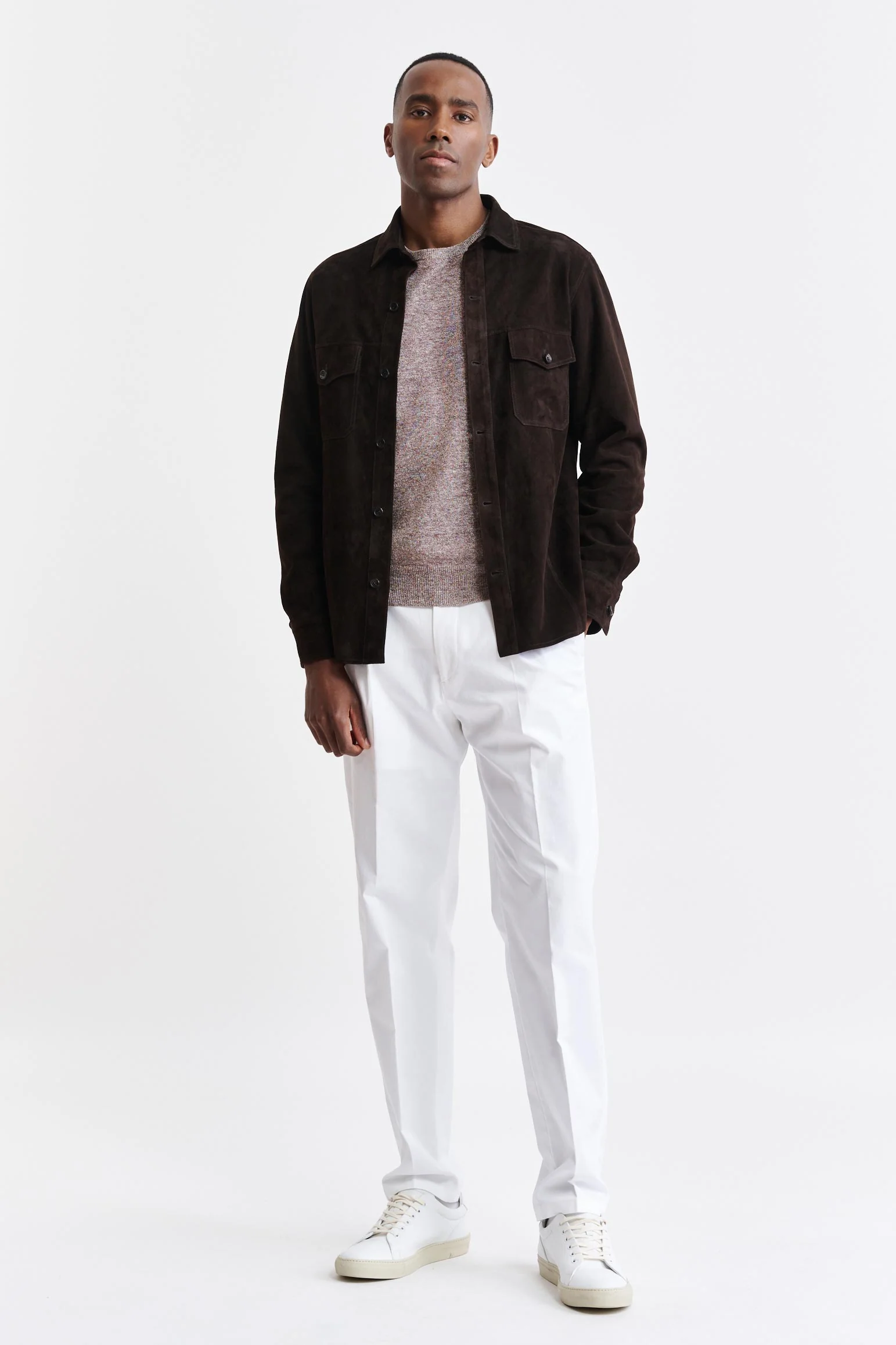 Dark Brown Goat Suede Hexham Shirt Jacket