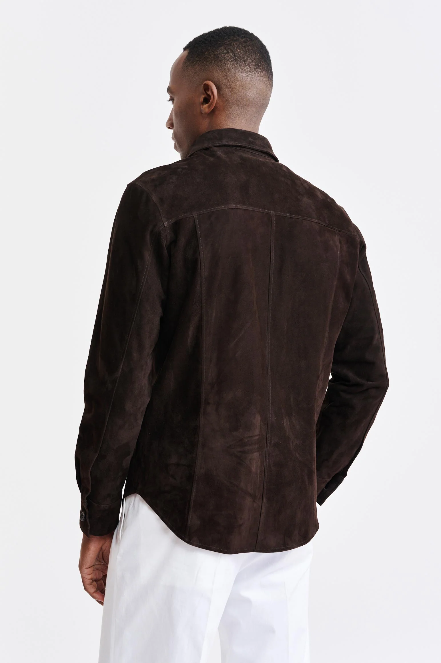 Dark Brown Goat Suede Hexham Shirt Jacket - Image 5
